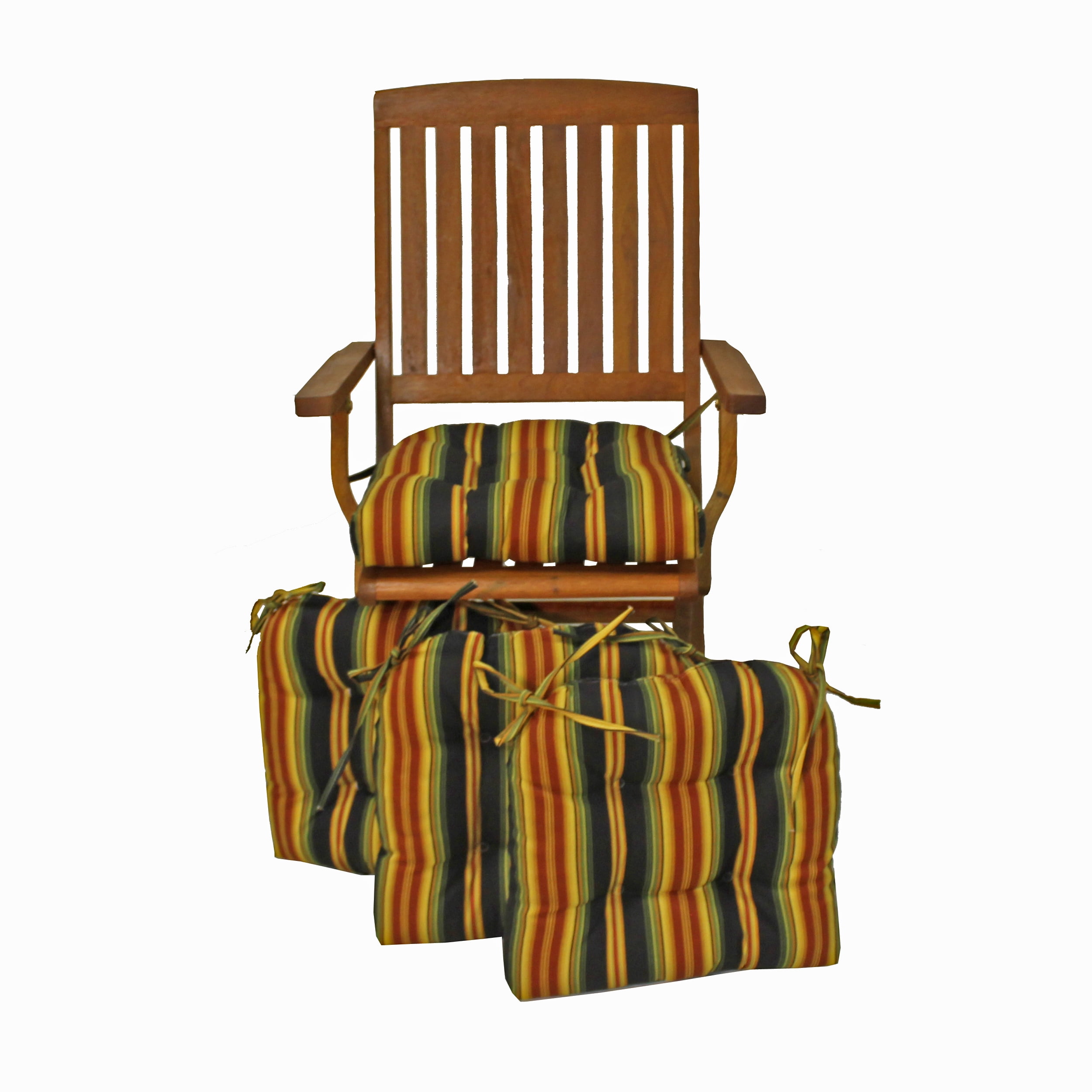 Picture of Blazing Needles 916X16SQ-T-4CH-REO-31 16 in. Spun Polyester Patterned Outdoor Square Tufted Chair Cushions, Lyndhurst Raven - Set of 4