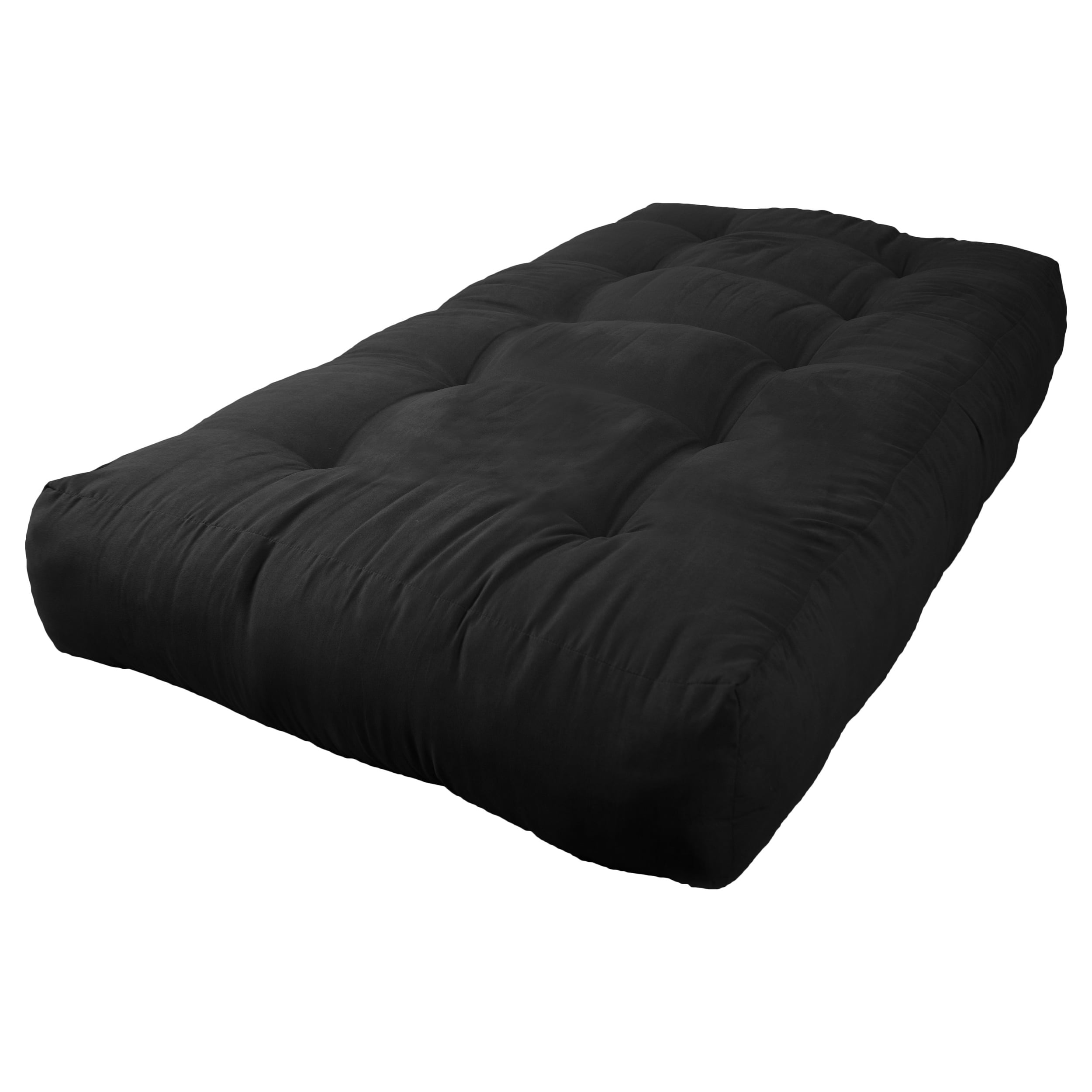 9603-MS-BK 10 in. Vitality Microsuede Twin Size Futon Mattress, Black