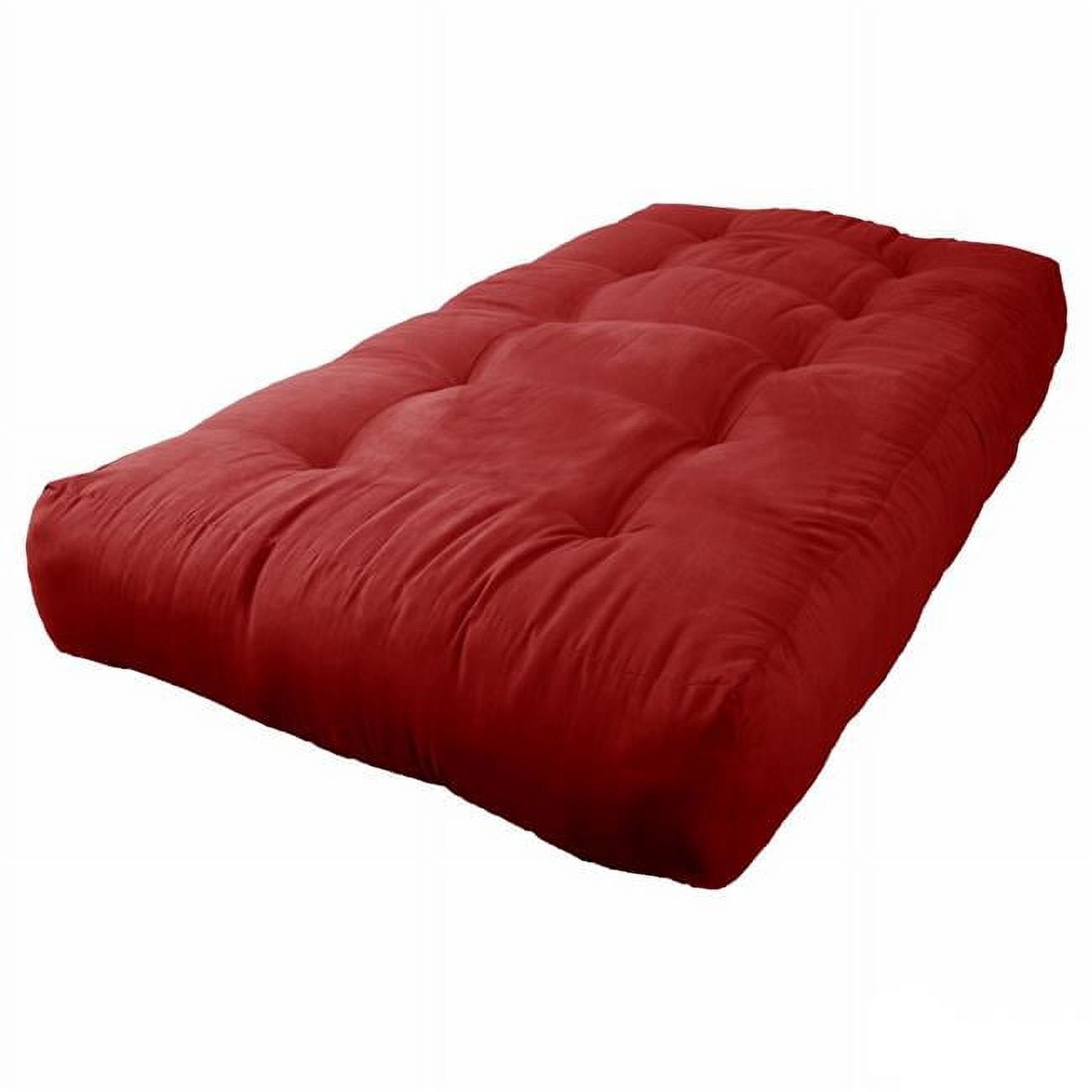 9603-MS-CR 10 in. Vitality Microsuede Twin Size Futon Mattress, Cardinal Red