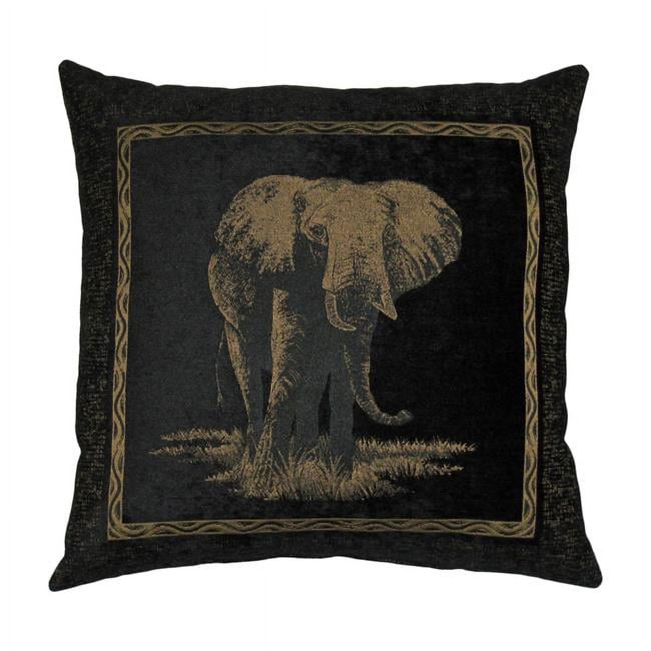 9940-CH-EL-BK 25 in. Premium Chenille Elephant Pillow, Black