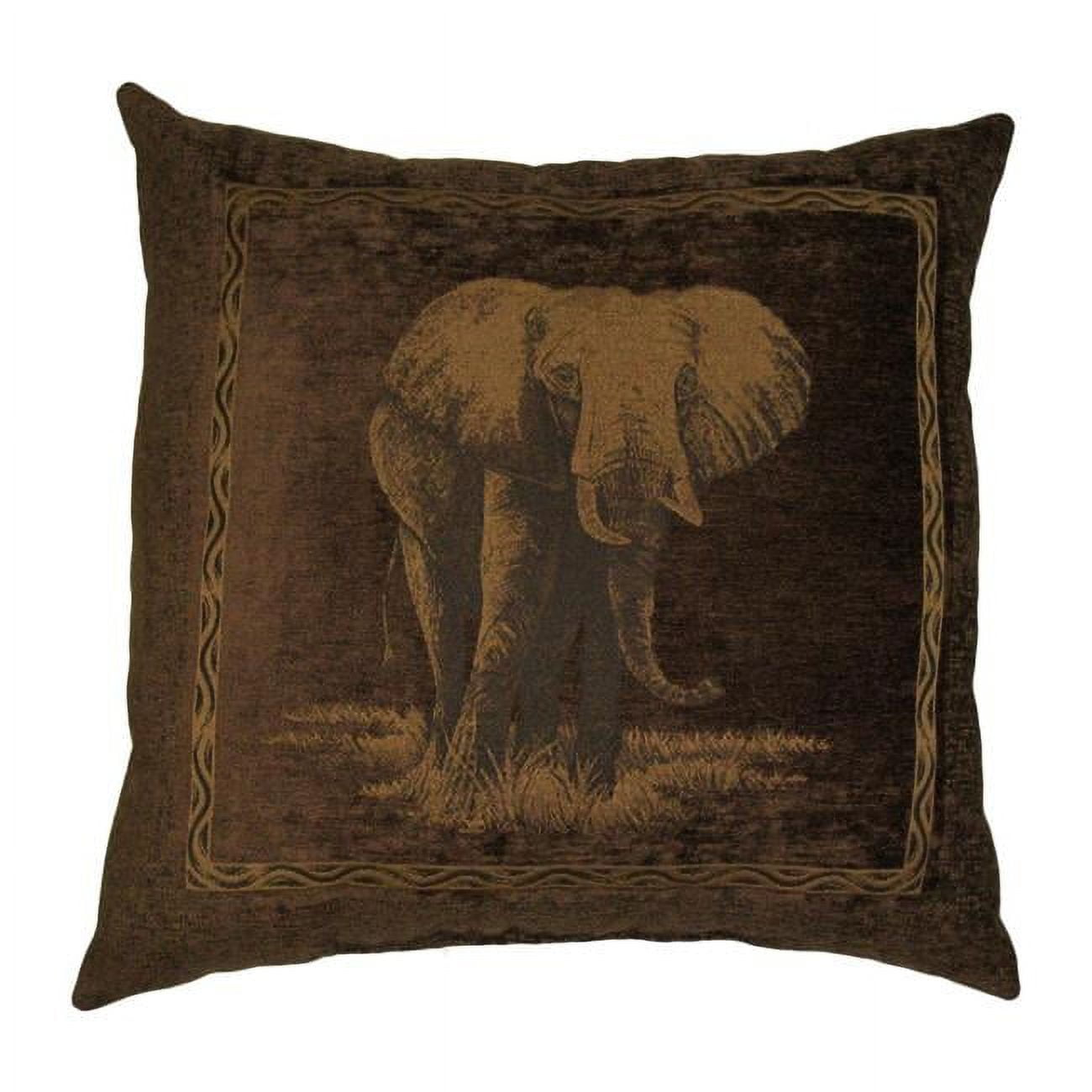 9940-CH-EL-CH 25 in. Premium Chenille Elephant Pillow, Chocolate