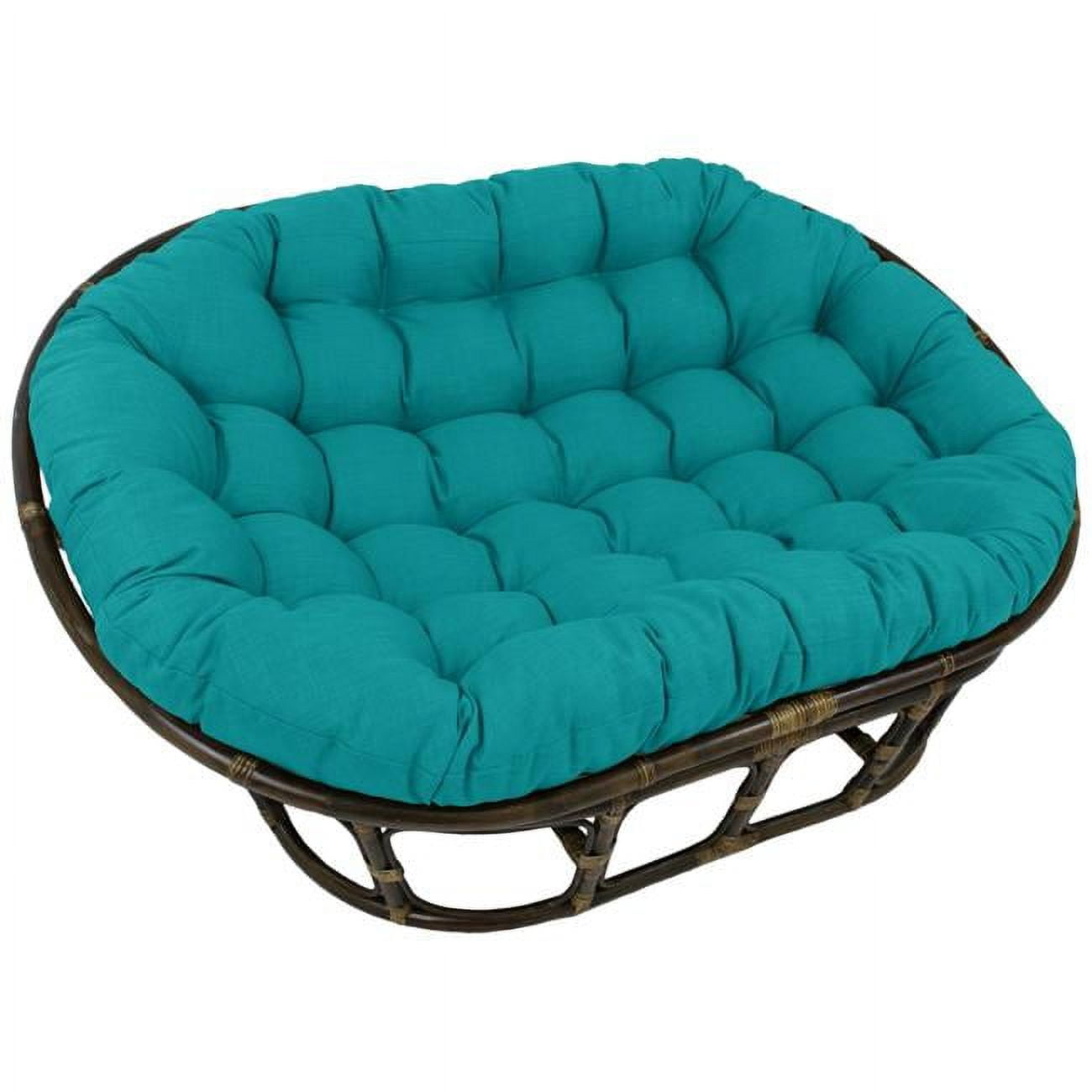 Picture of Blazing Needles 93304-78-REO-SOL-12 78 x 58 in. Solid Spun Polyester Double Papasan Cushion&#44; Aqua Blue