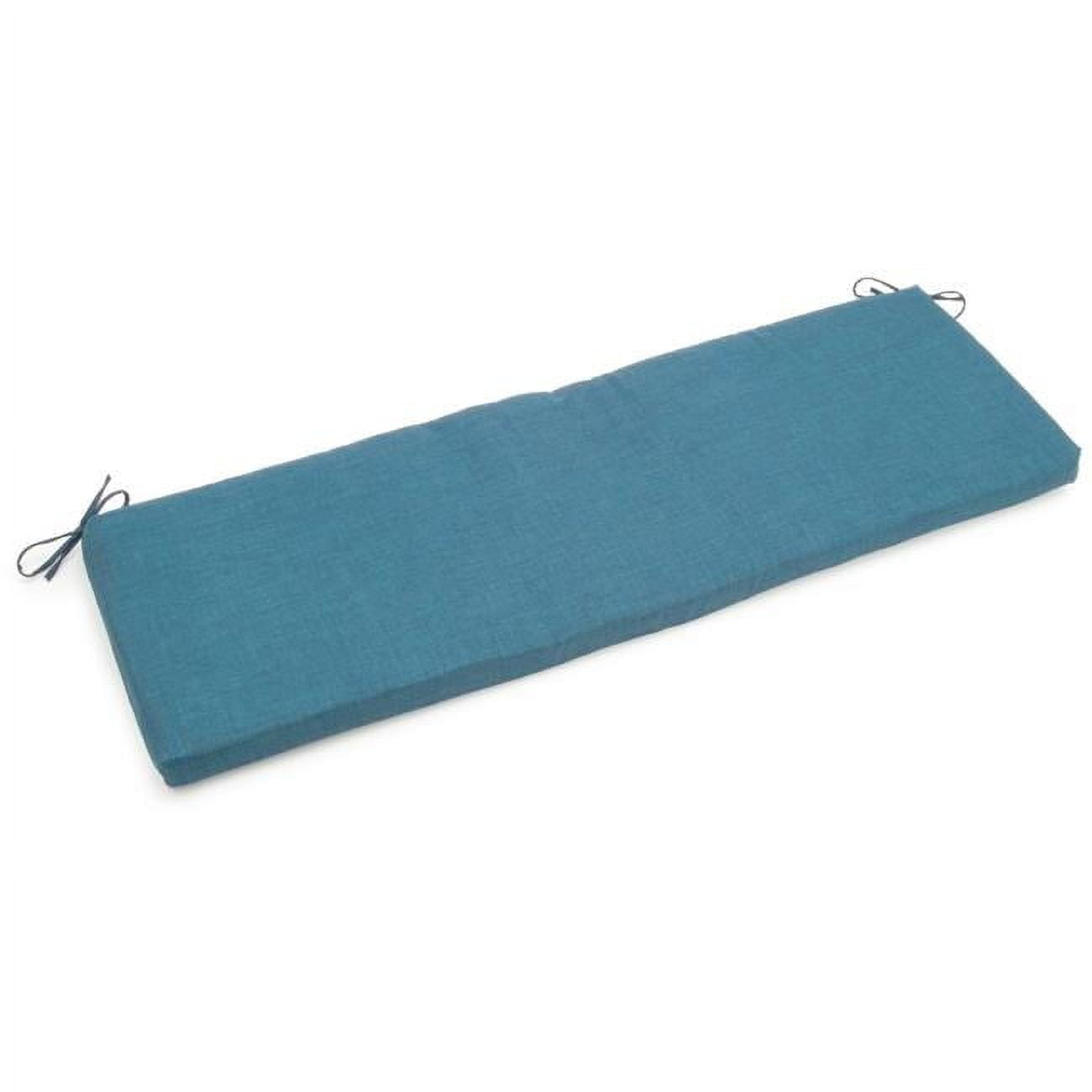 57 x 19 in. Solid Outdoor Spun Polyester Bench Cushion, Sea Blue