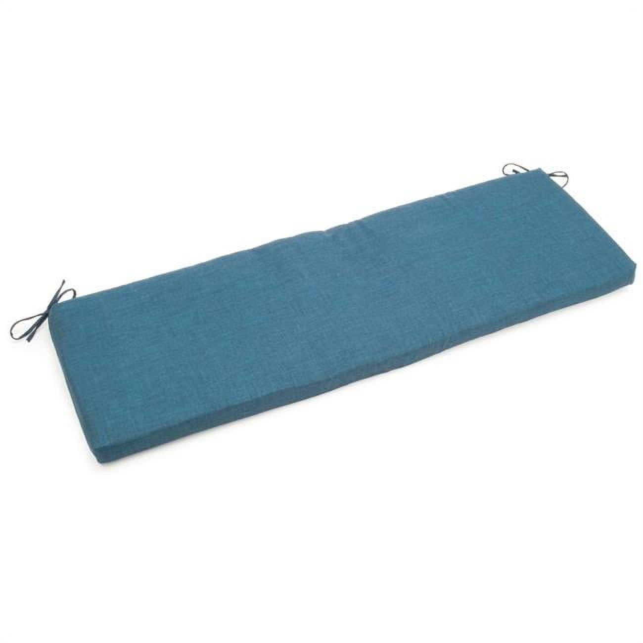 63 x 19 in. Solid Outdoor Spun Polyester Bench Cushion, Sea Blue