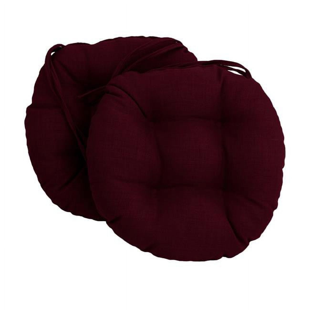 Picture of Blazing Needles 916X16RD-T-2CH-REO-SOL-17 16 in. Spun Polyester Solid Outdoor Round Tufted Chair Cushions&#44; Merlot - Set of 2