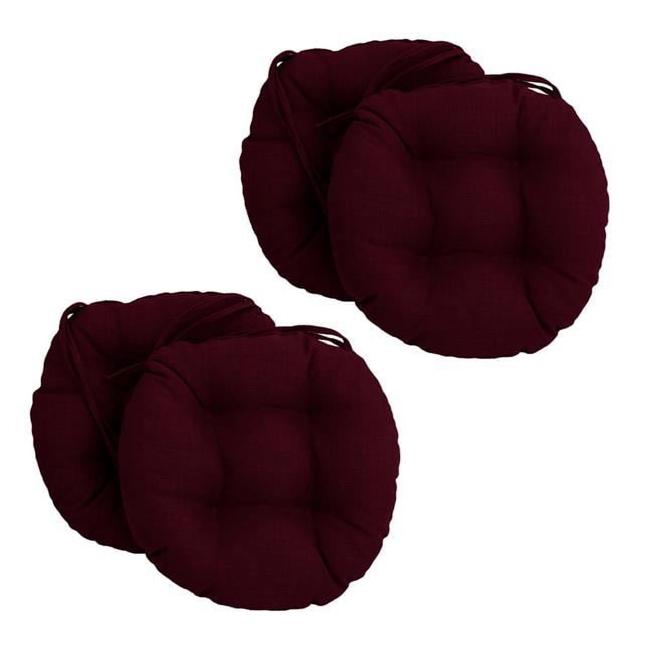 Picture of Blazing Needles 916X16RD-T-4CH-REO-SOL-17 16 in. Spun Polyester Solid Outdoor Round Tufted Chair Cushions&#44; Merlot - Set of 4