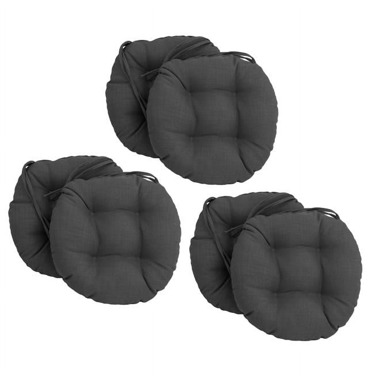 Picture of Blazing Needles 916X16RD-T-6CH-REO-SOL-15 16 in. Spun Polyester Solid Outdoor Round Tufted Chair Cushions&#44; Cool Gray - Set of 6