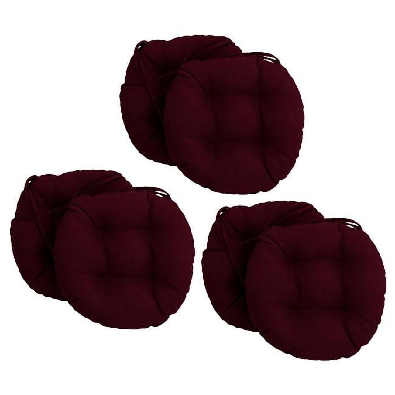 Picture of Blazing Needles 916X16RD-T-6CH-REO-SOL-17 16 in. Spun Polyester Solid Outdoor Round Tufted Chair Cushions&#44; Merlot - Set of 6