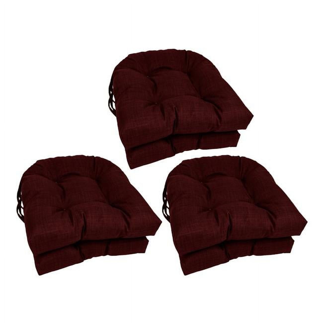 Picture of Blazing Needles 916X16US-T-6CH-REO-SOL-17 16 in. Spun Polyester Solid Outdoor U-Shaped Tufted Chair Cushions, Merlot - Set of 6