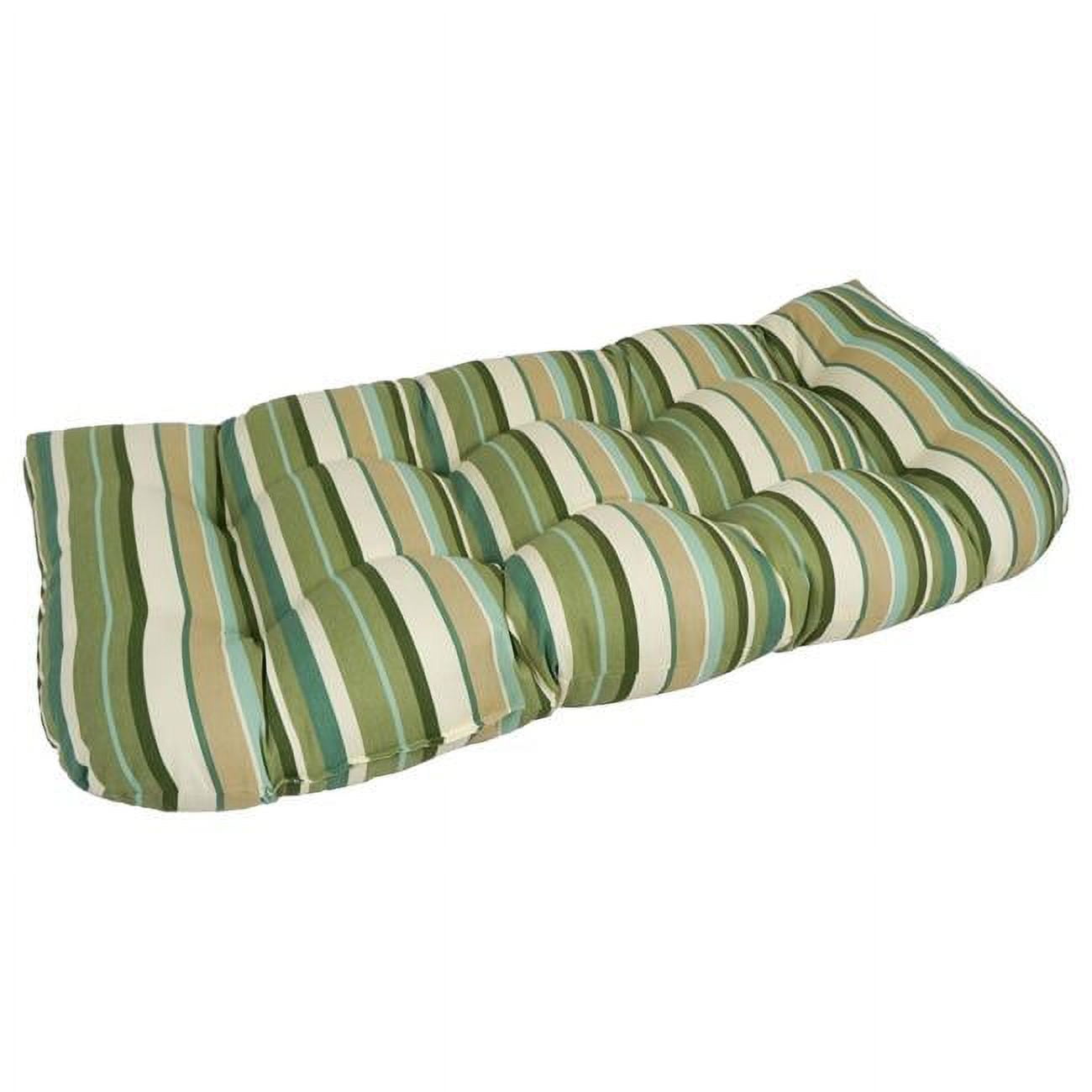 Picture of Blazing Needles 93180-LS-OD-058 42 x 19 in. U-Shaped Patterned Spun Polyester Tufted Settee & Bench Cushion&#44; Multi Green Stripe