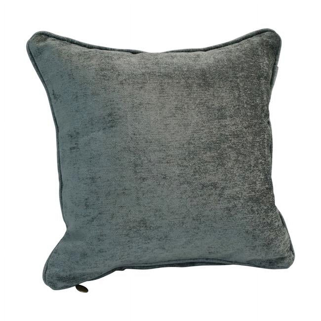 9810-CD-S1-JCH-CO-47 18 in. Double-Corded Patterned Jacquard Chenille Square Indoor Throw Pillow with Insert, Grey Solid