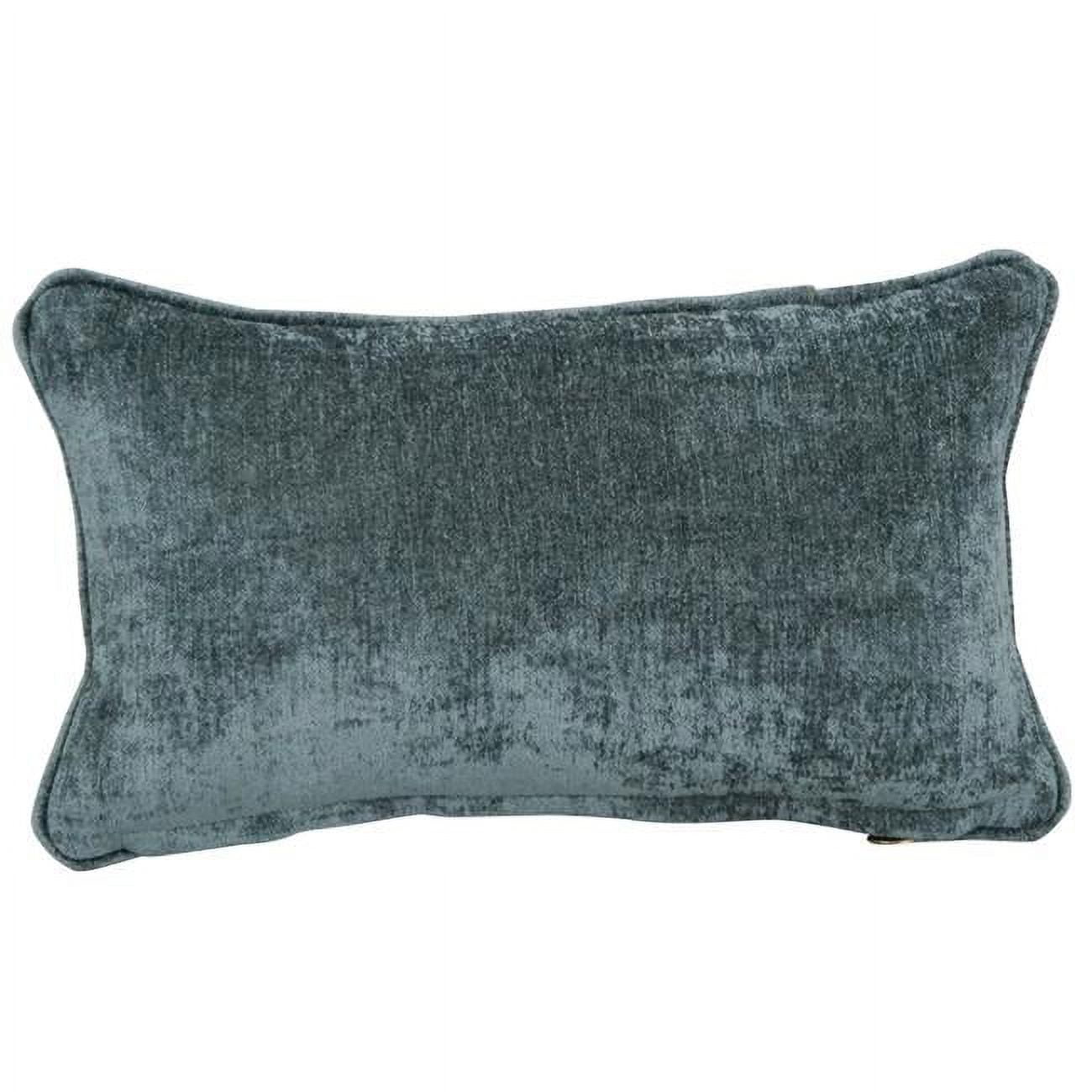 9811-CD-S1-JCH-CO-47 18 in. Double-Corded Patterned Jacquard Chenille Rectangular Throw Pillow with Insert, Grey Solid