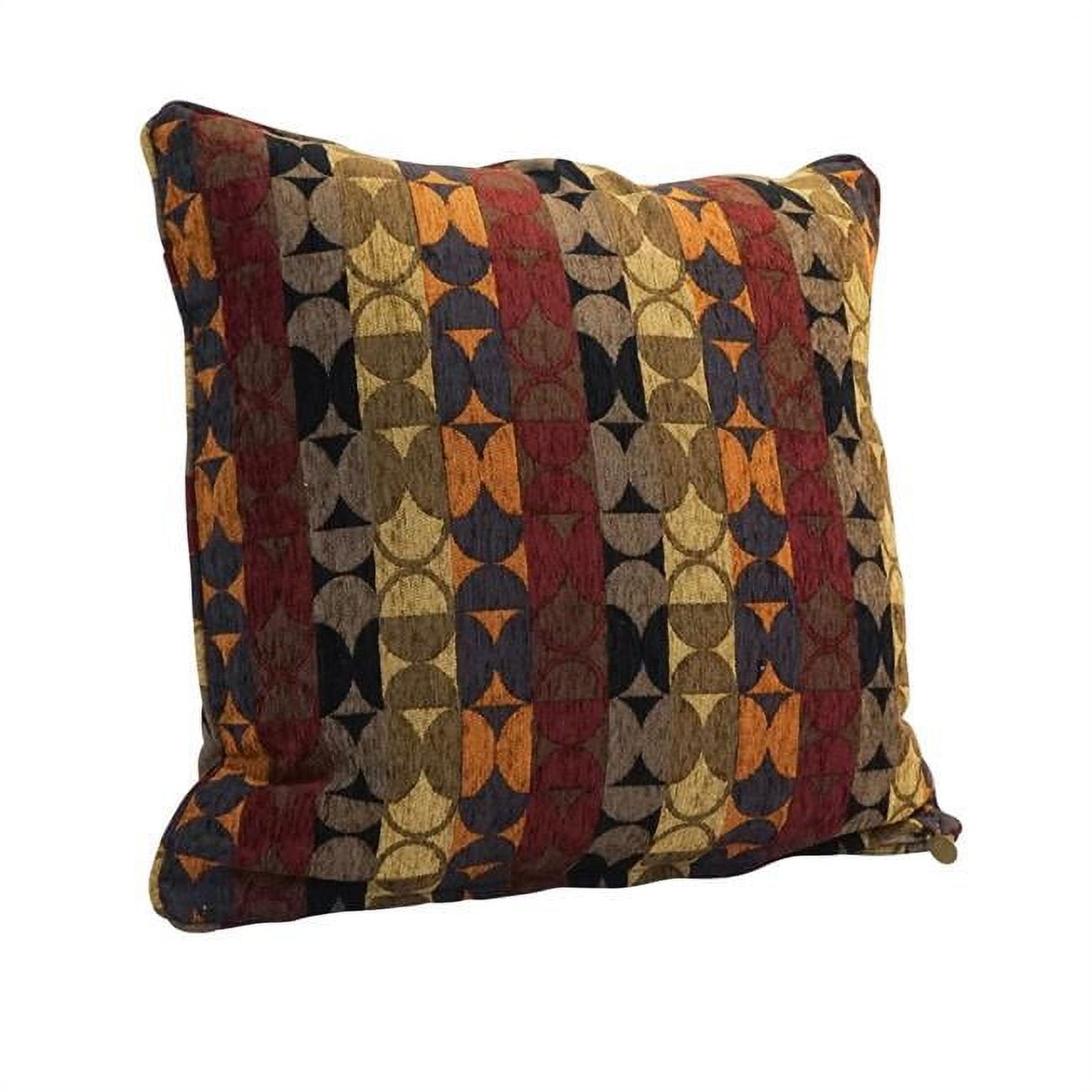 Picture of Blazing Needles 9813-CD-S1-JCH-CO-37 25 in. Double-Corded Patterned Tapestry Square Indoor Floor Pillow with Insert&#44; Broken Circles