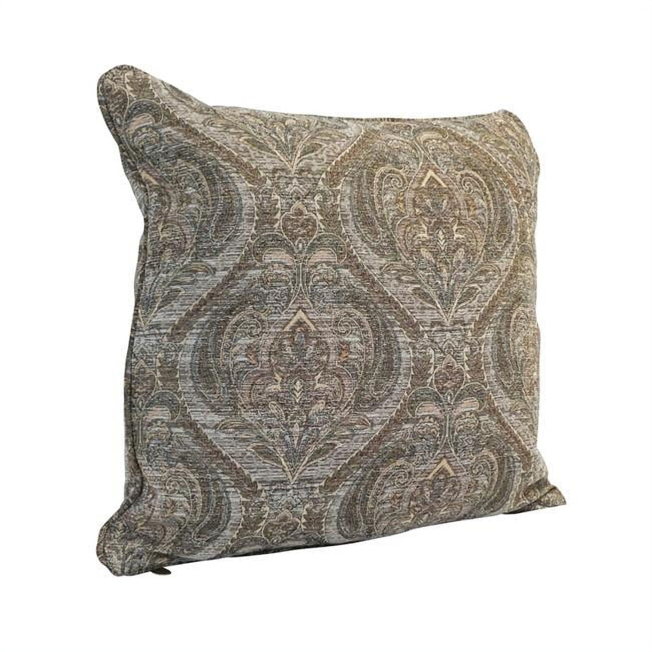 Picture of Blazing Needles 9813-CD-S1-JCH-CO-40 25 in. Double-Corded Patterned Tapestry Square Indoor Floor Pillow with Insert, Grey Damask