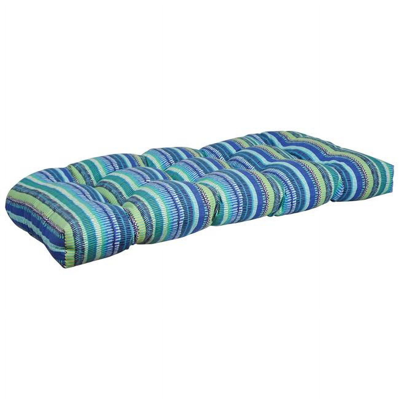 Picture of Blazing Needles 93180-LS-JO17-04 42 x 19 in. U-Shaped Patterned Spun Polyester Tufted Settee & Bench Cushion&#44; Baranquilla Curacao