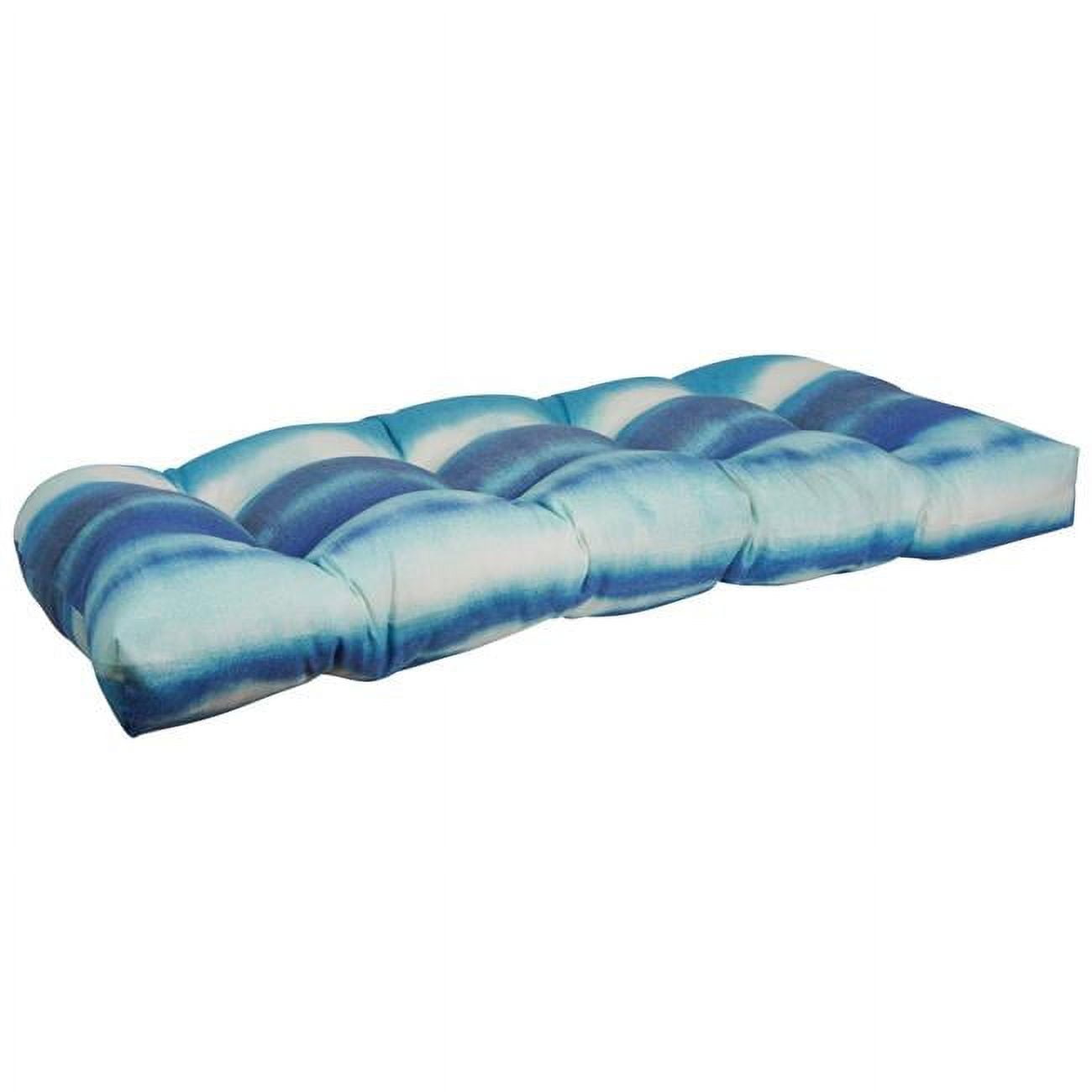 Picture of Blazing Needles 93180-LS-JO17-08 42 x 19 in. U-Shaped Patterned Spun Polyester Tufted Settee & Bench Cushion&#44; Willsboro Blue