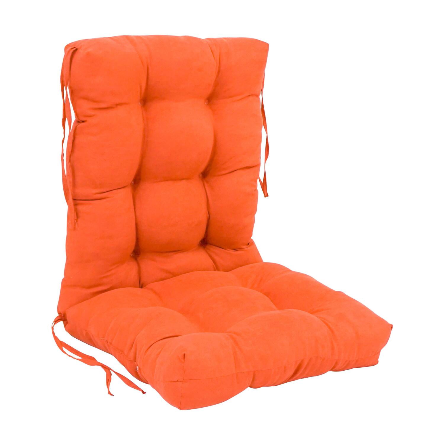 Picture of Blazing Needles 918X38BF-S1-MS-TD 18 x 38 in. Solid Microsuede Tufted Chair Cushion, Tangerine Dream