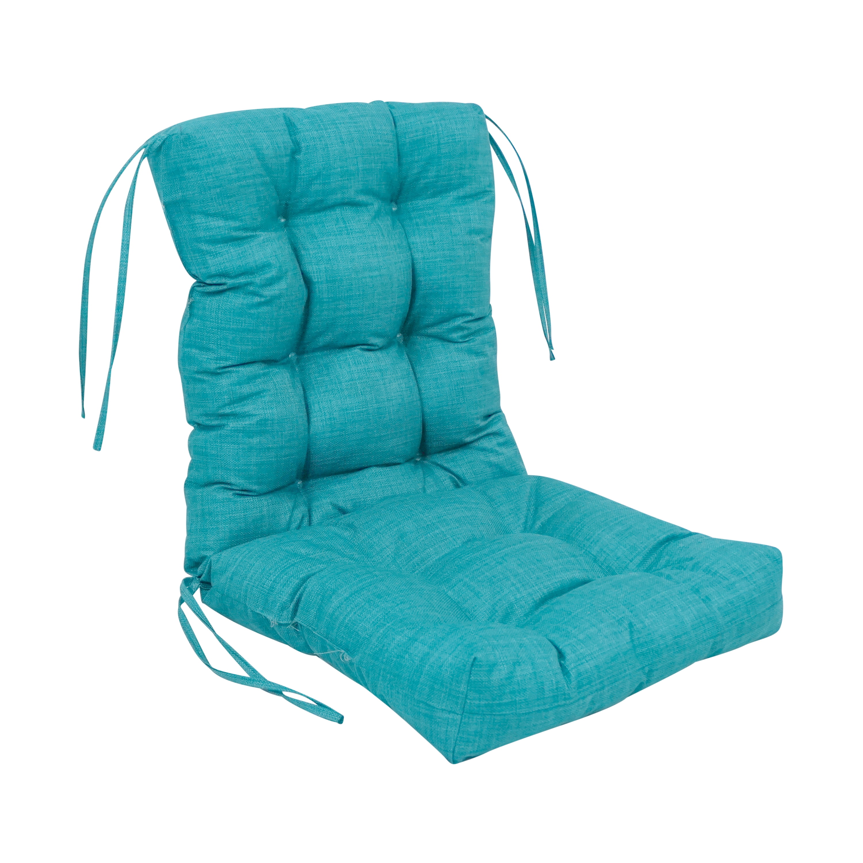 Picture of Blazing Needles 918X38BF-S1-REO-SOL-12 18 x 38 in. Spun Polyester Solid Outdoor Tufted Chair Cushion&#44; Aqua Blue