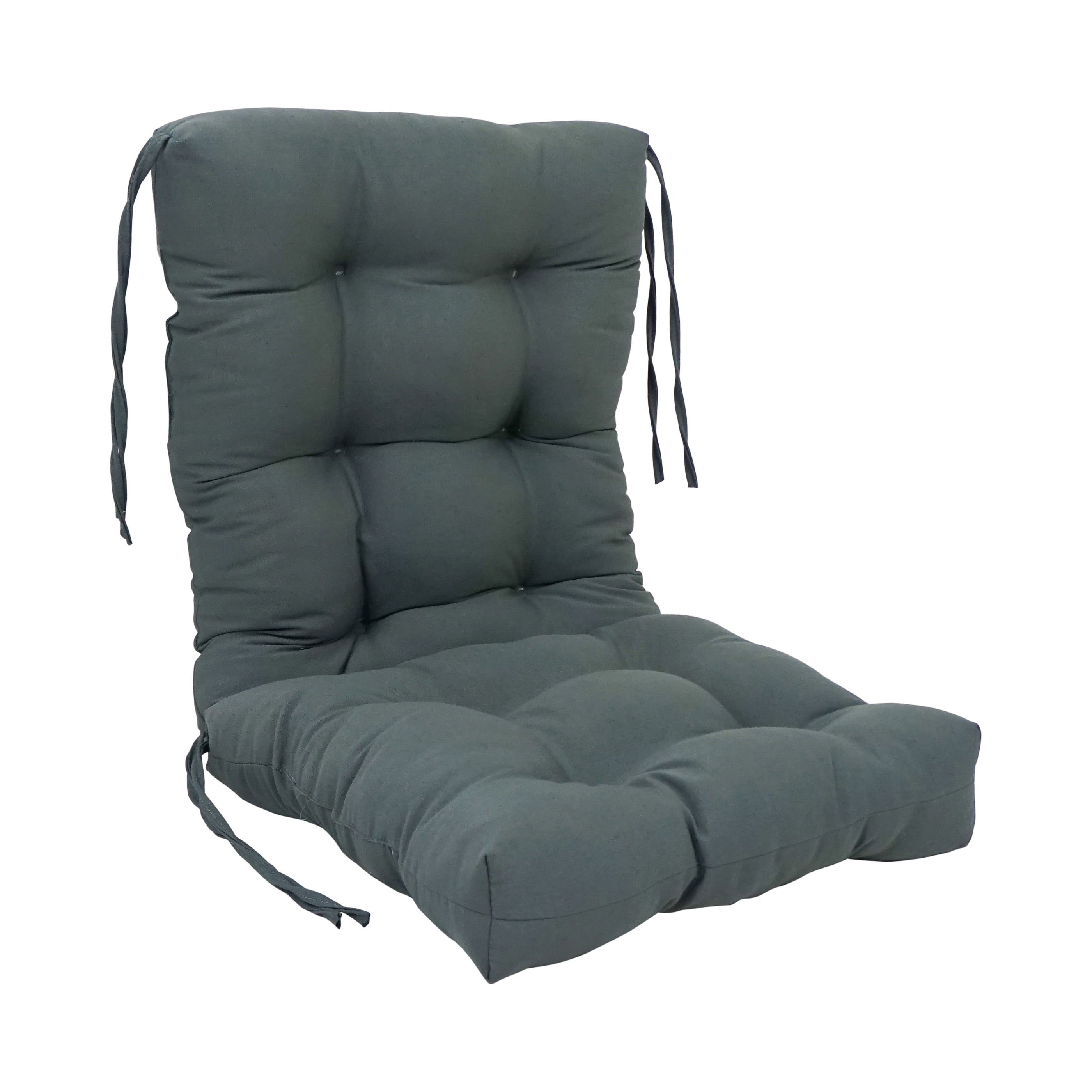 Picture of Blazing Needles 918X38BF-S1-TW-GY 18 x 38 in. Solid Twill Tufted Chair Cushion, Steel Grey
