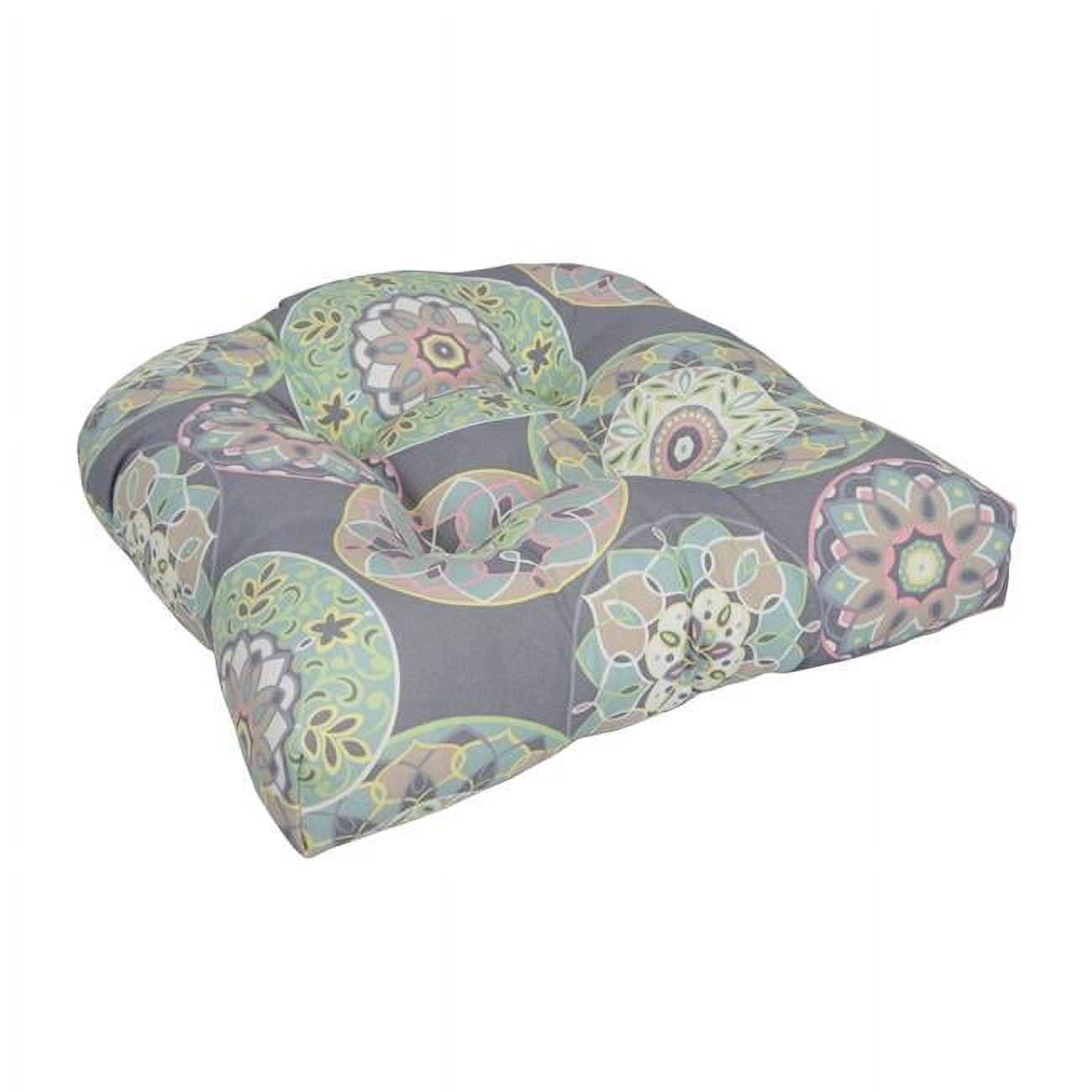 Picture of Blazing Needles 93184-1CH-OD-106 19 in. U-Shaped Spun Polyester Outdoor Tufted Dining Chair Cushion, Cera Sterling
