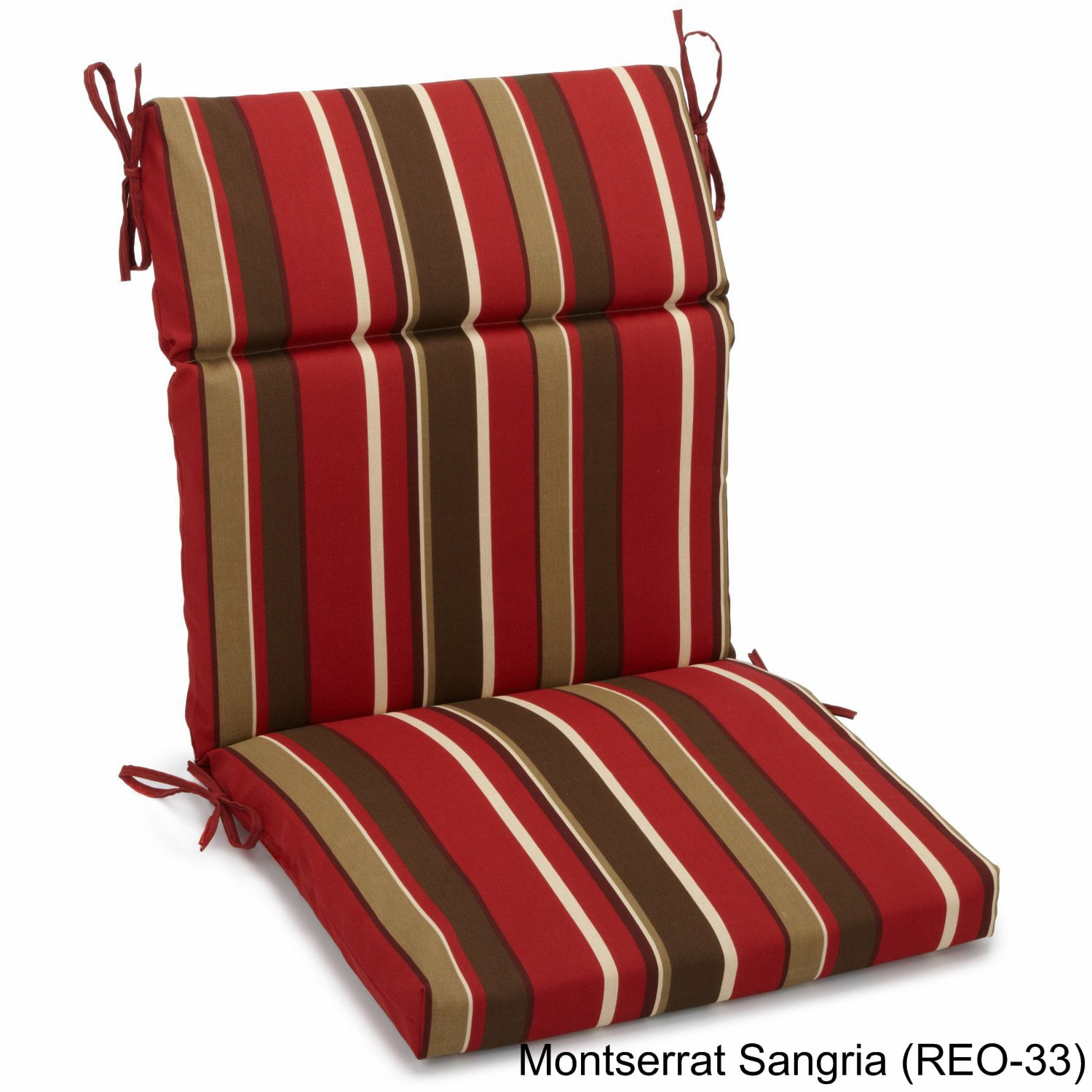 922X45FP-S1-REO-33 22 x 45 in. Spun Polyester Patterned Outdoor Squared Seat & Back Chair Cushion, Montserrat Sangria