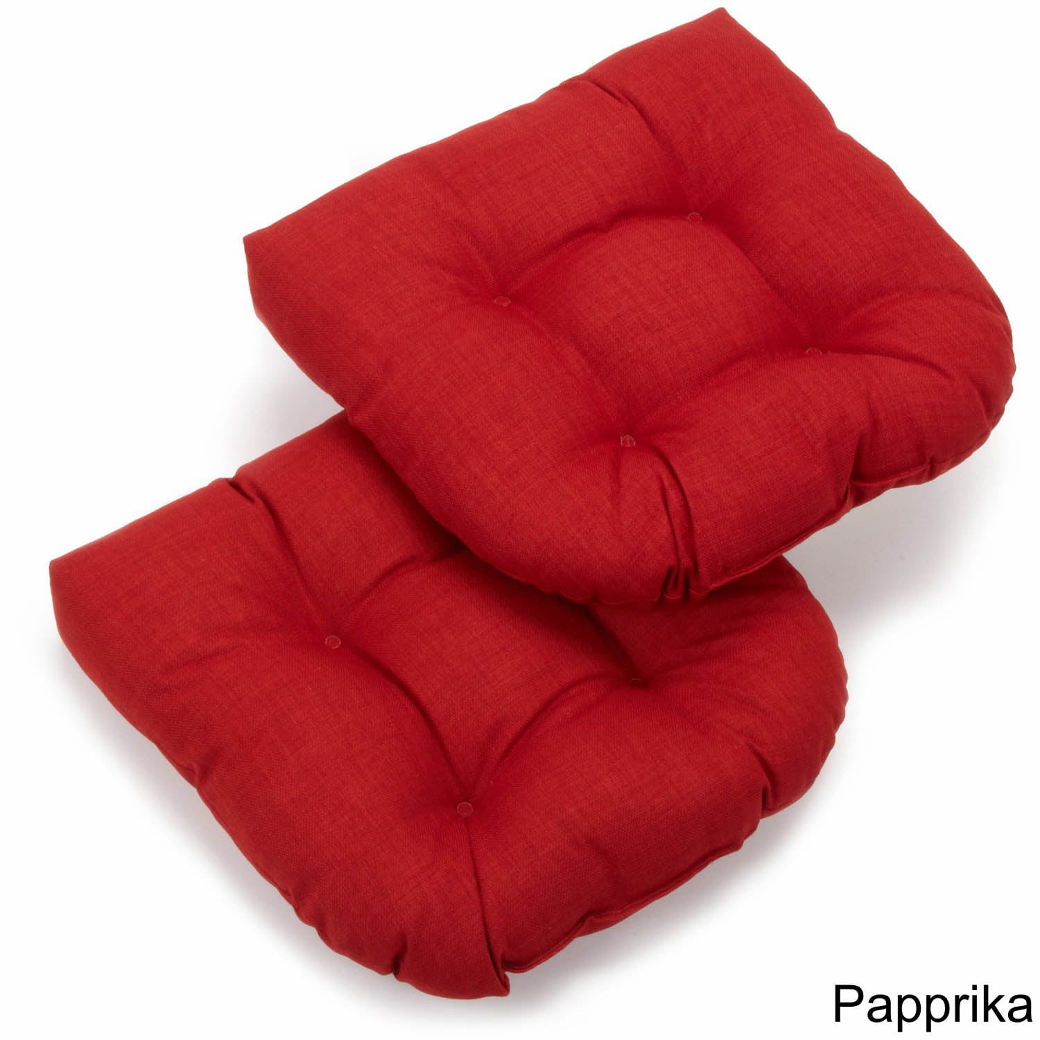 Picture of Blazing Needles 93184-2CH-REO-SOL-04 19 in. U-Shaped Solid Spun Polyester Tufted Dining Chair Cushions, Paprika - Set of 2
