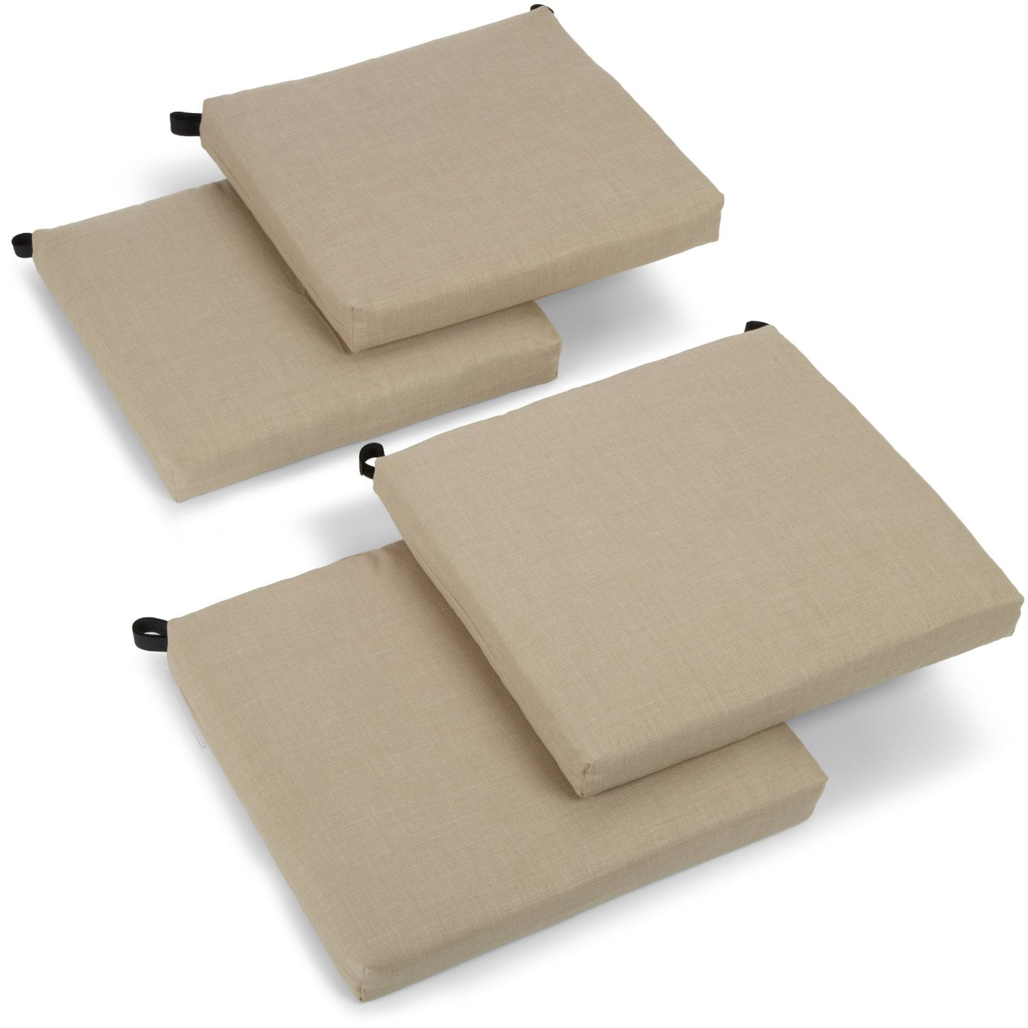 Picture of Blazing Needles 93454-4CH-REO-SOL-07 20 x 19 in. Solid Outdoor Spun Polyester Chair Cushions, Sandstone - Set of 4