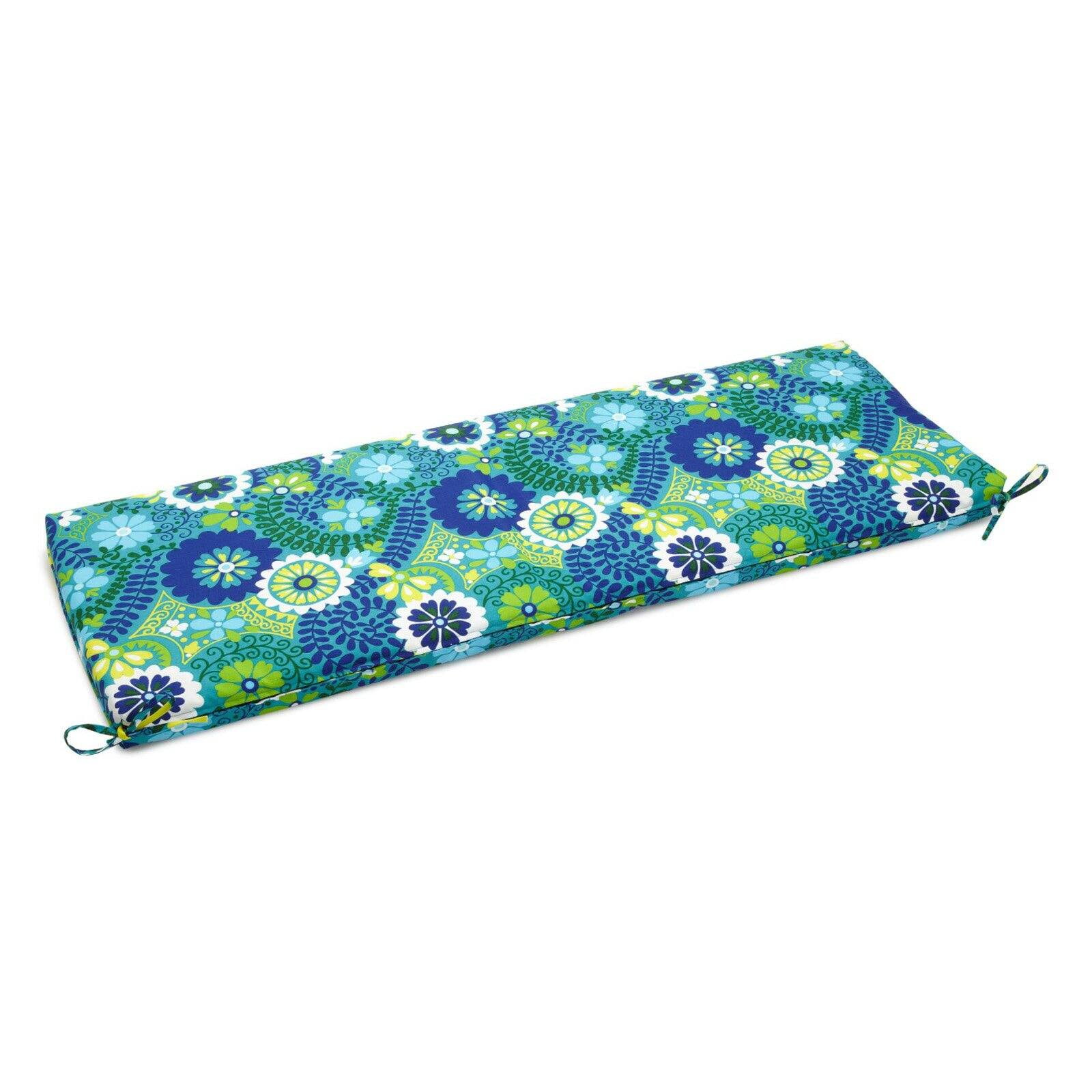 954X19-REO-34 54 x 19 in. Patterned Outdoor Spun Polyester Bench Cushion, Luxury Azure