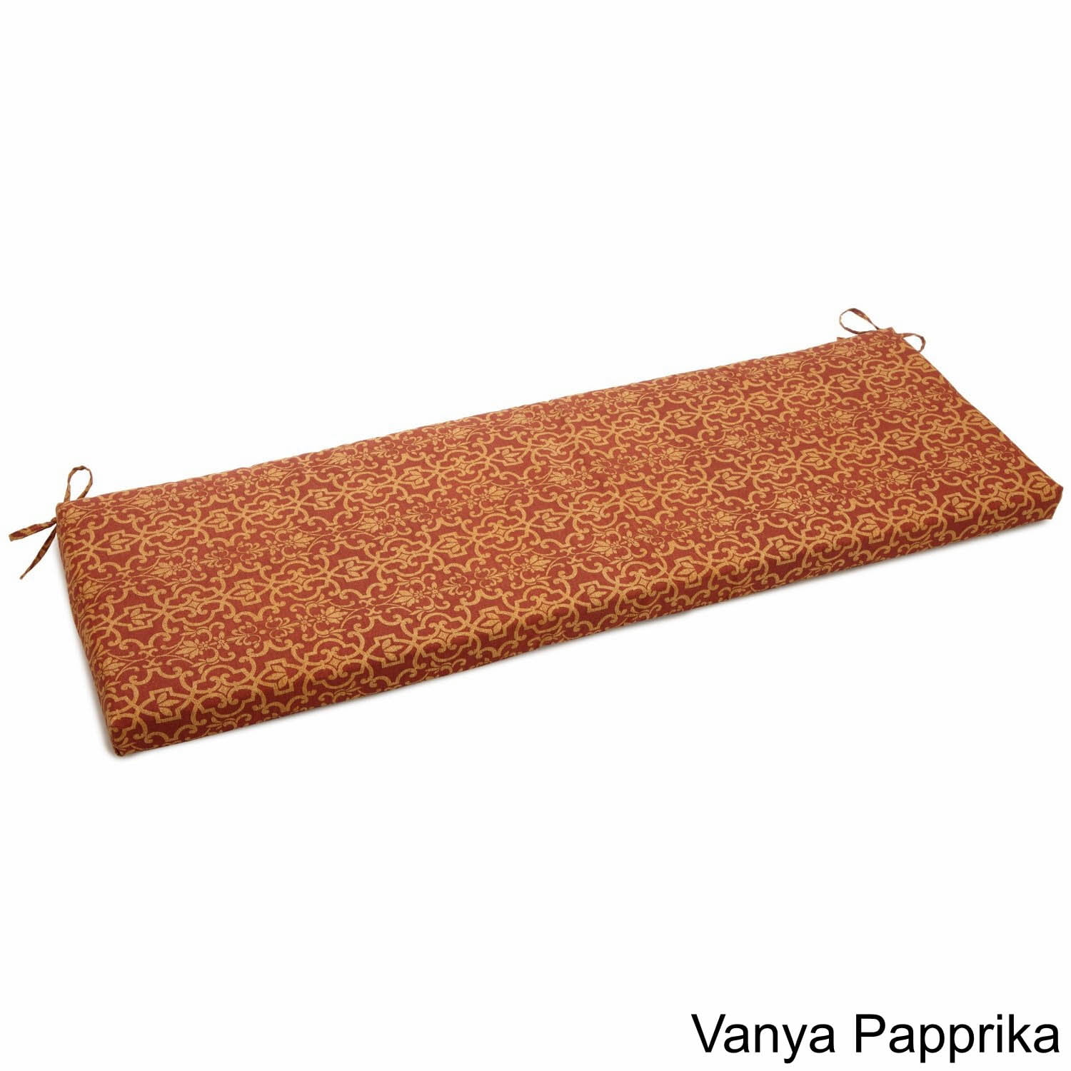 57 x 19 in. Patterned Outdoor Spun Polyester Bench Cushion, Vanya Paprika