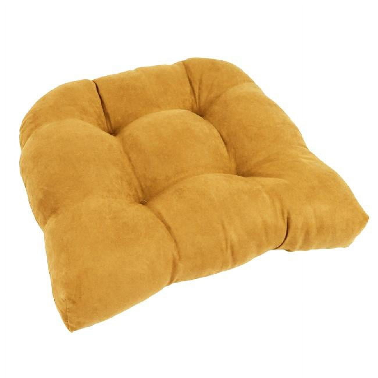 Picture of Blazing Needles 93184-1CH-MS-LM 19 in. U-Shaped Microsuede Tufted Dining Chair Cushion, Lemon