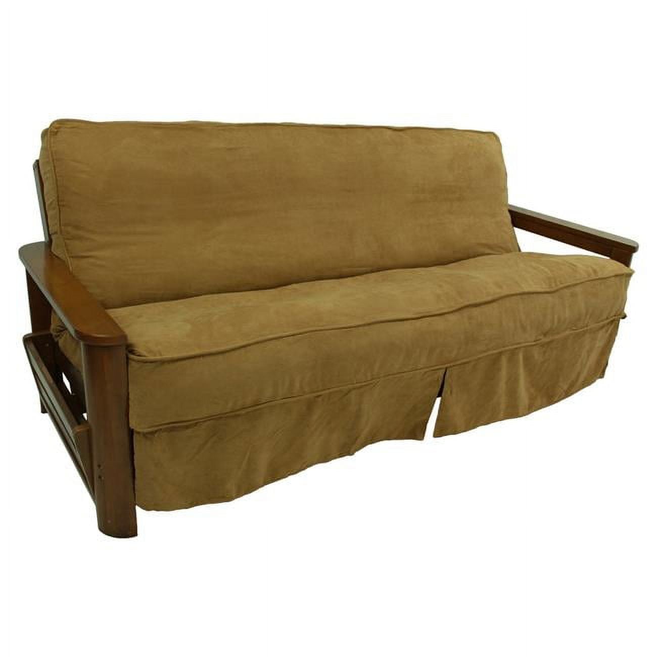 Picture of Blazing Needles 9670-CD-MS-CM 8 to 9 in. Solid Microsuede Double Corded Full Futon Slipcover&#44; Camel