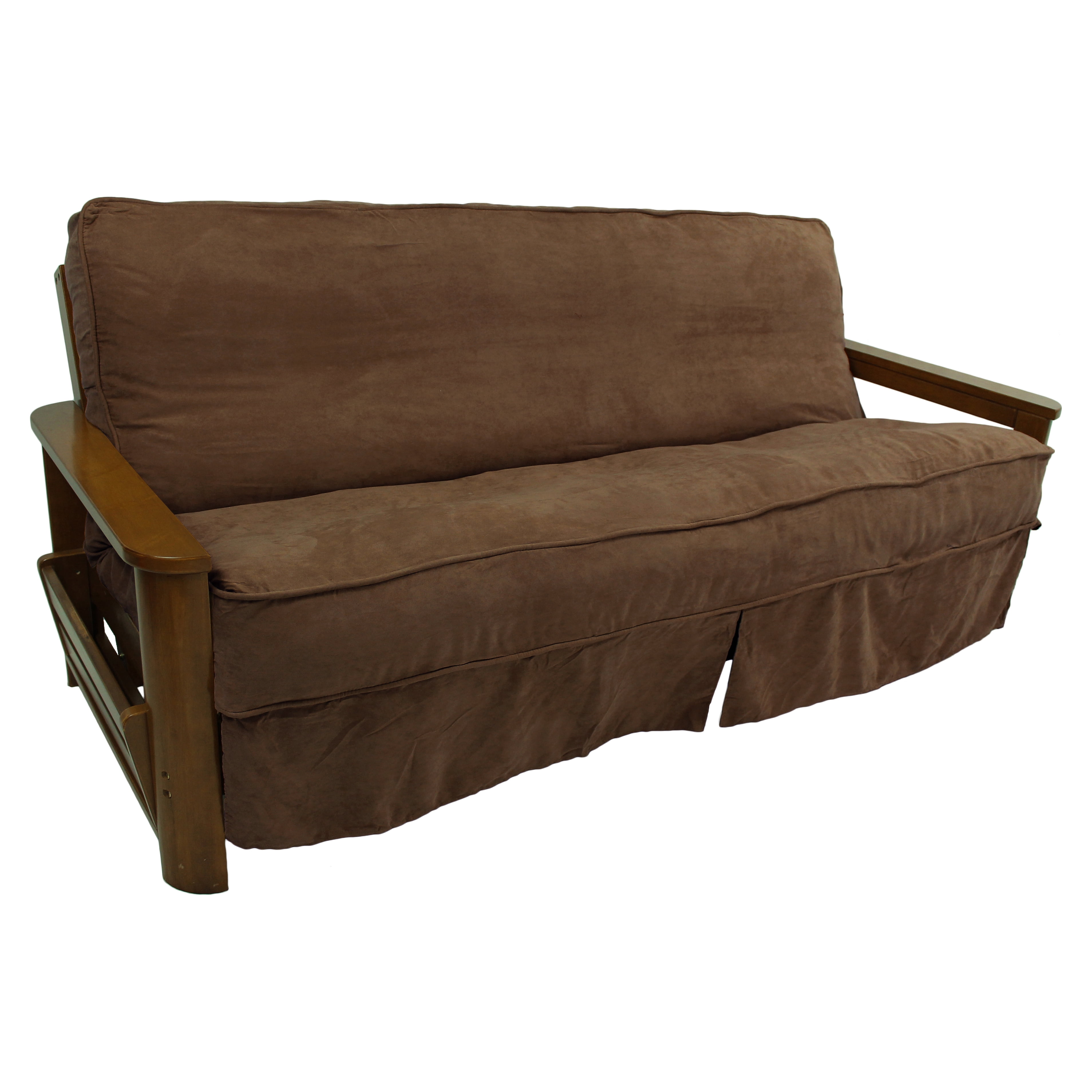 Picture of Blazing Needles 9670-CD-MS-CH 8 to 9 in. Solid Microsuede Double Corded Full Futon Slipcover&#44; Chocolate