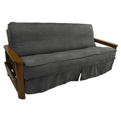 Picture of Blazing Needles 9670-CD-MS-GY 8 to 9 in. Solid Microsuede Double Corded Full Futon Slipcover&#44; Steel Grey