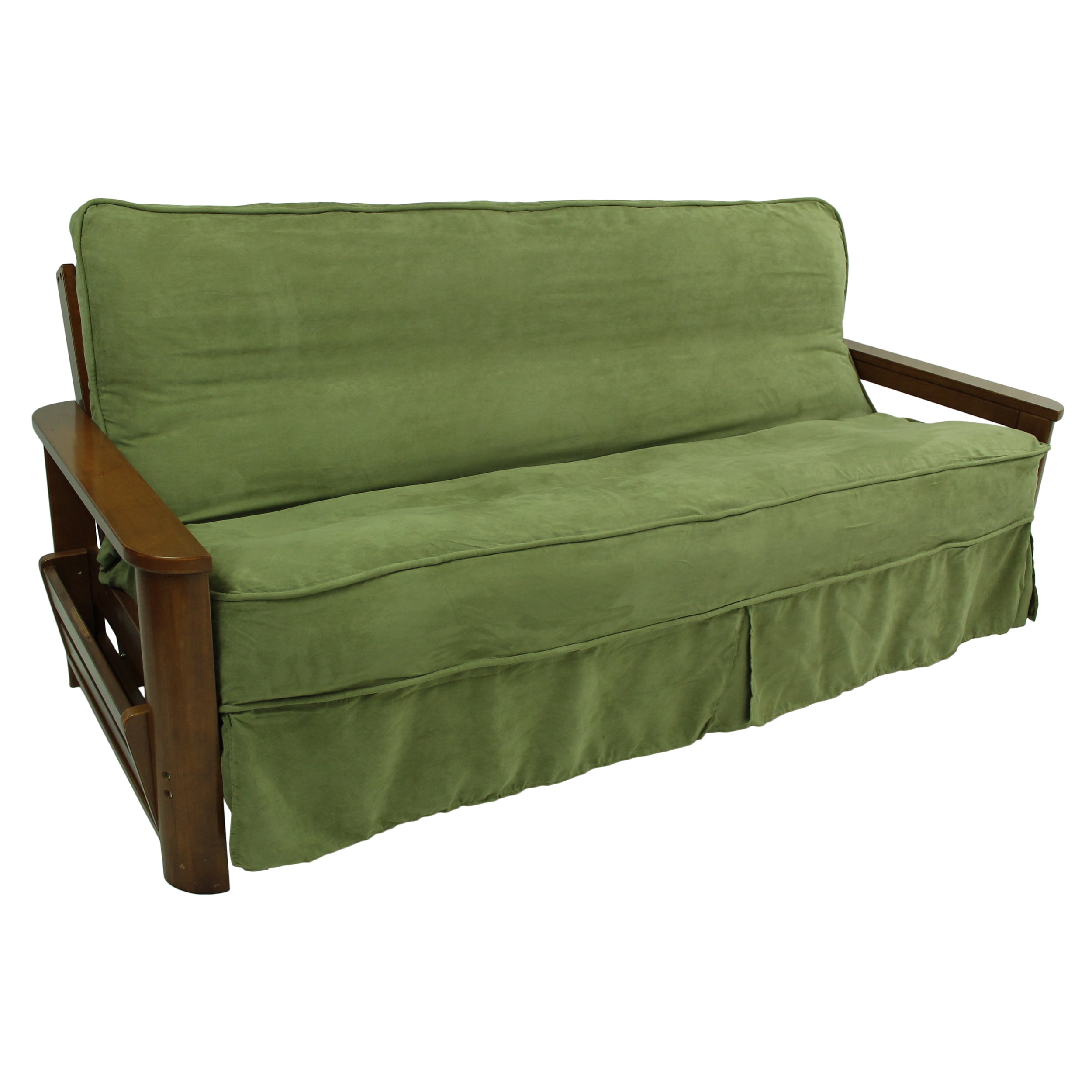 Picture of Blazing Needles 9670-CD-MS-SG 8 to 9 in. Solid Microsuede Double Corded Full Futon Slipcover&#44; Sage Green
