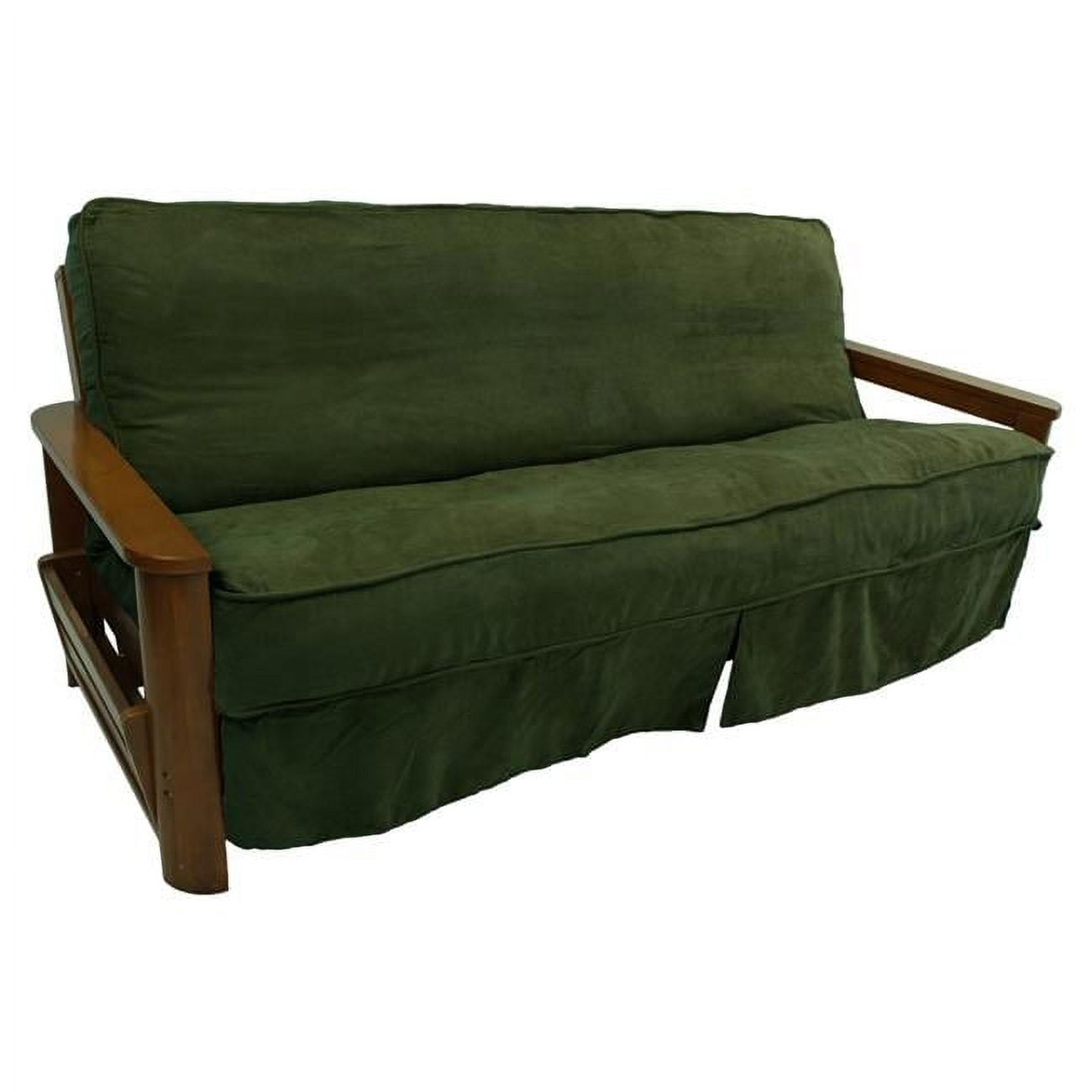 Picture of Blazing Needles 9670-CD-MS-HG 8 to 9 in. Solid Microsuede Double Corded Full Futon Slipcover&#44; Hunter Green