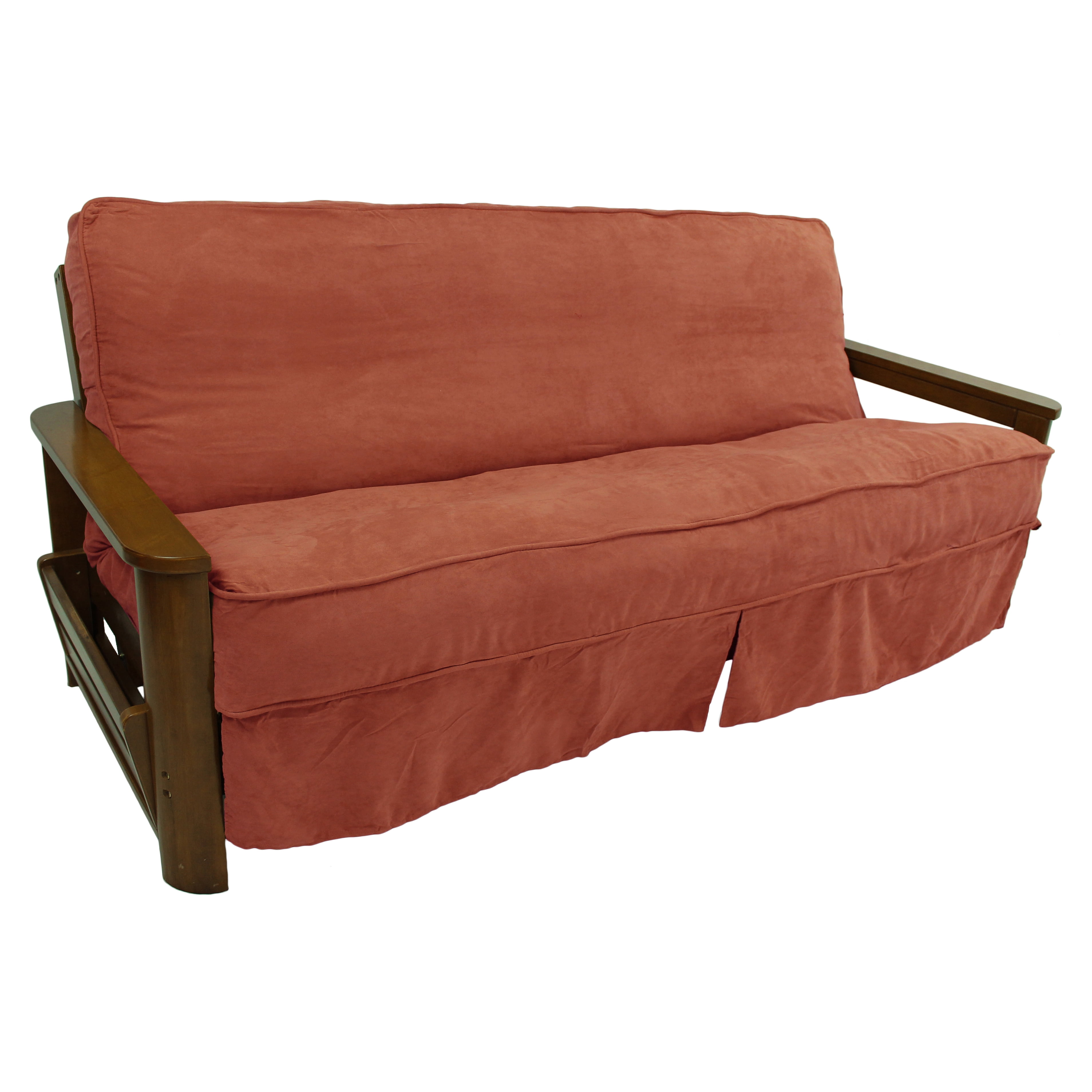 Picture of Blazing Needles 9670-CD-MS-SP 8 to 9 in. Solid Microsuede Double Corded Full Futon Slipcover, Spice