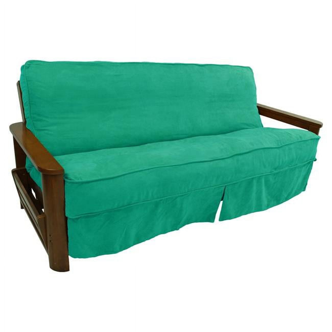 Picture of Blazing Needles 9670-CD-MS-EM 8 to 9 in. Solid Microsuede Double Corded Full Futon Slipcover, Emerald