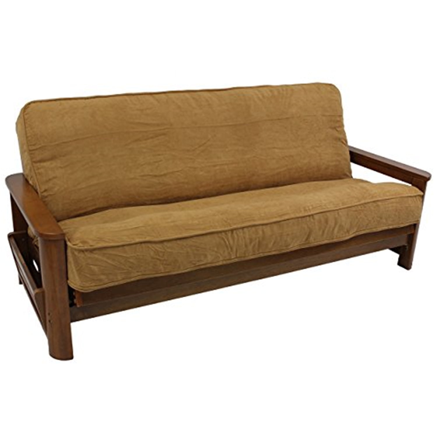 9687-CD-MS-JV 8 to 9 in. Solid Microsuede Double Corded Full Futon Cover, Java