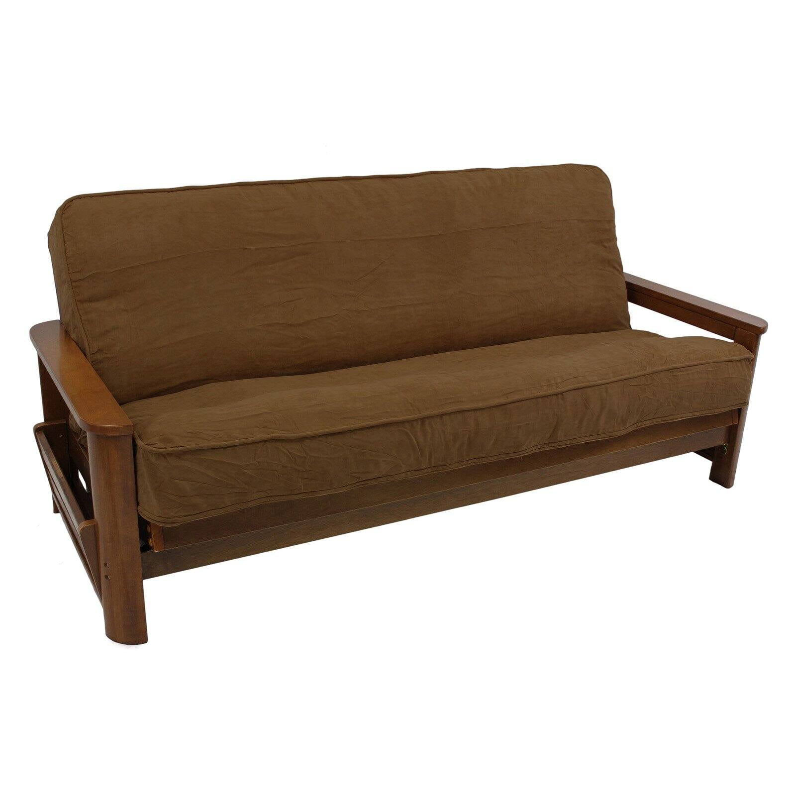 Picture of Blazing Needles 9687-CD-MS-CH 8 to 9 in. Solid Microsuede Double Corded Full Futon Cover&#44; Chocolate