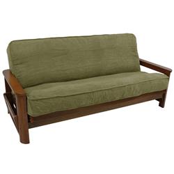 8 to 9 in. Solid Microsuede Double Corded Full Futon Cover, Sage Green