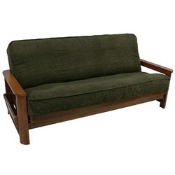 9687-CD-MS-HG 8 to 9 in. Solid Microsuede Double Corded Full Futon Cover, Hunter Green