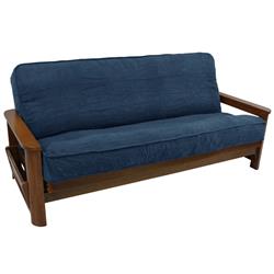 8 to 9 in. Solid Microsuede Double Corded Full Futon Cover, Indigo
