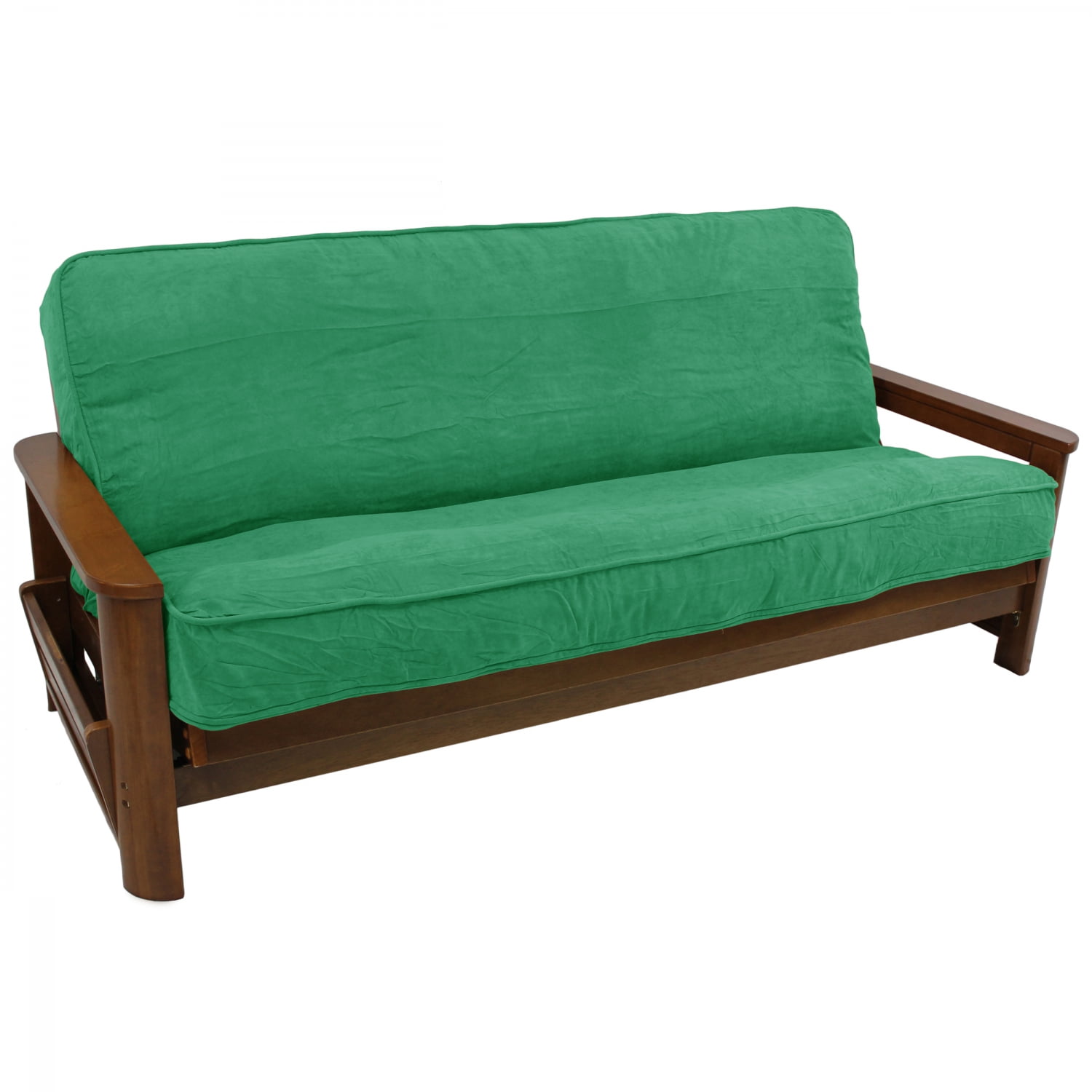 Picture of Blazing Needles 9687-CD-MS-EM 8 to 9 in. Solid Microsuede Double Corded Full Futon Cover&#44; Emerald