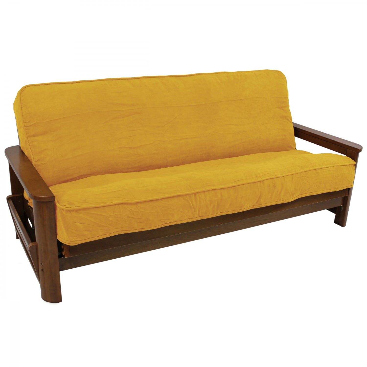 Picture of Blazing Needles 9687-CD-MS-LM 8 to 9 in. Solid Microsuede Double Corded Full Futon Cover&#44; Lemon