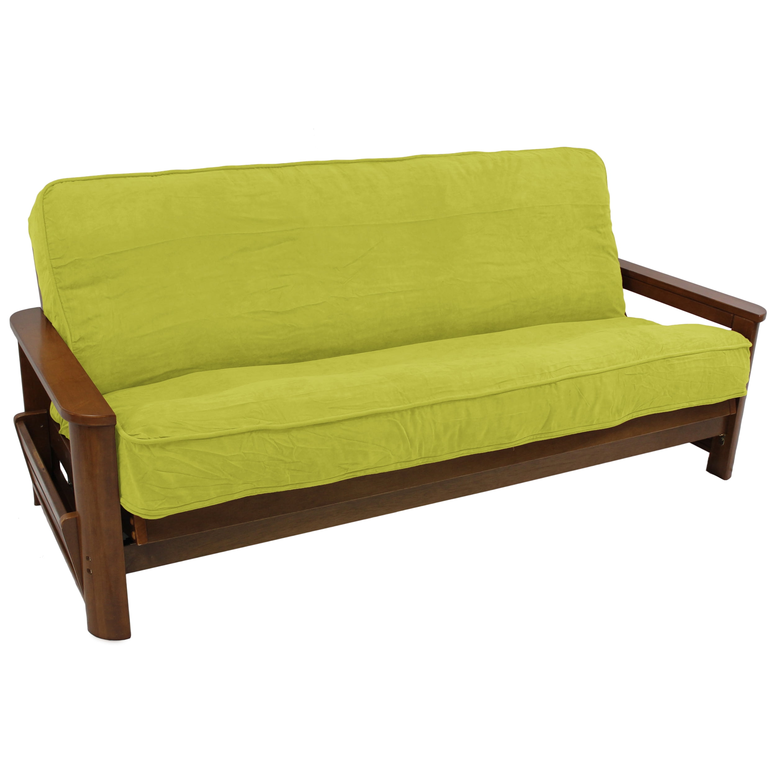 Picture of Blazing Needles 9687-CD-MS-ML 8 to 9 in. Solid Microsuede Double Corded Full Futon Cover&#44; Mojito Lime
