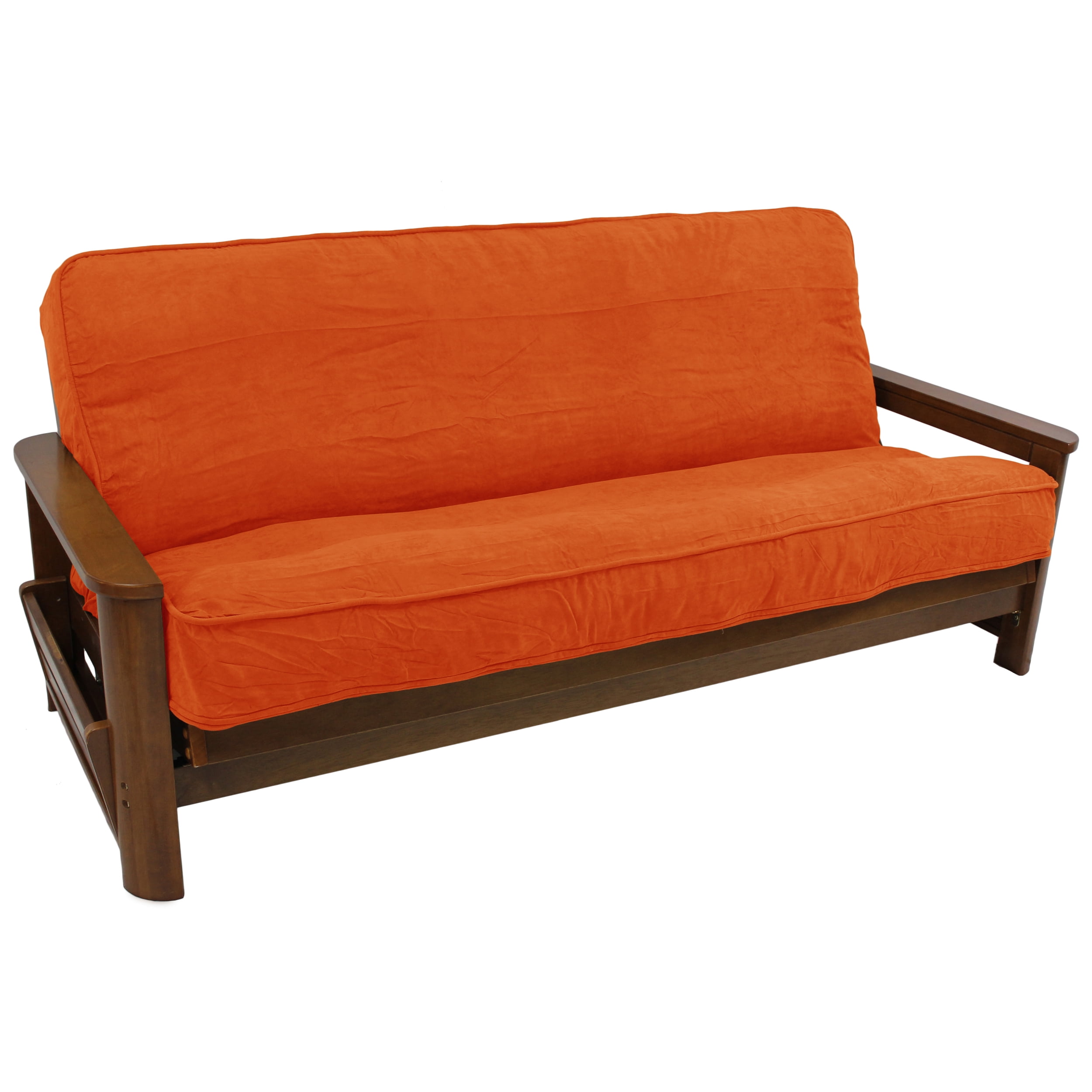 Picture of Blazing Needles 9687-CD-MS-TD 8 to 9 in. Solid Microsuede Double Corded Full Futon Cover&#44; Tangerine Dream