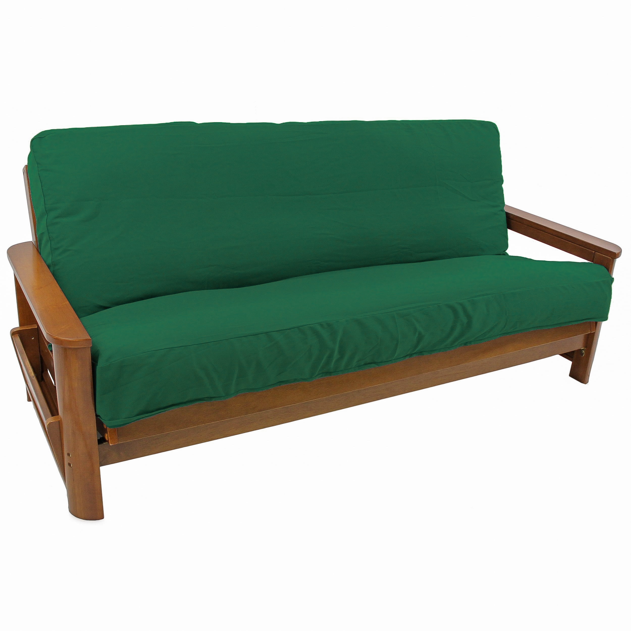 8 to 9 in. Solid Twill Full Futon Cover, Forest Green