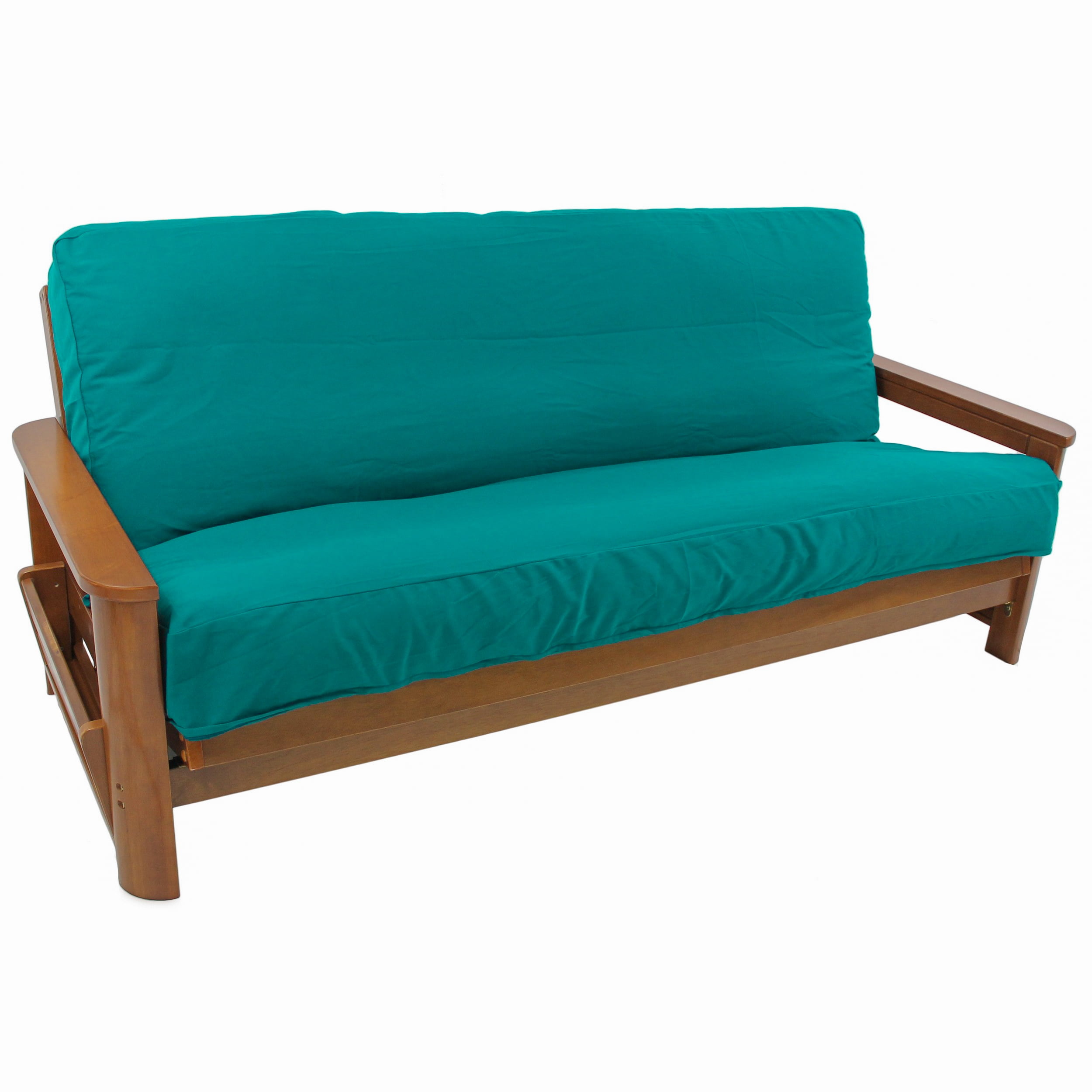 Picture of Blazing Needles 9687-TW-AB 8 to 9 in. Solid Twill Full Futon Cover&#44; Aqua Blue