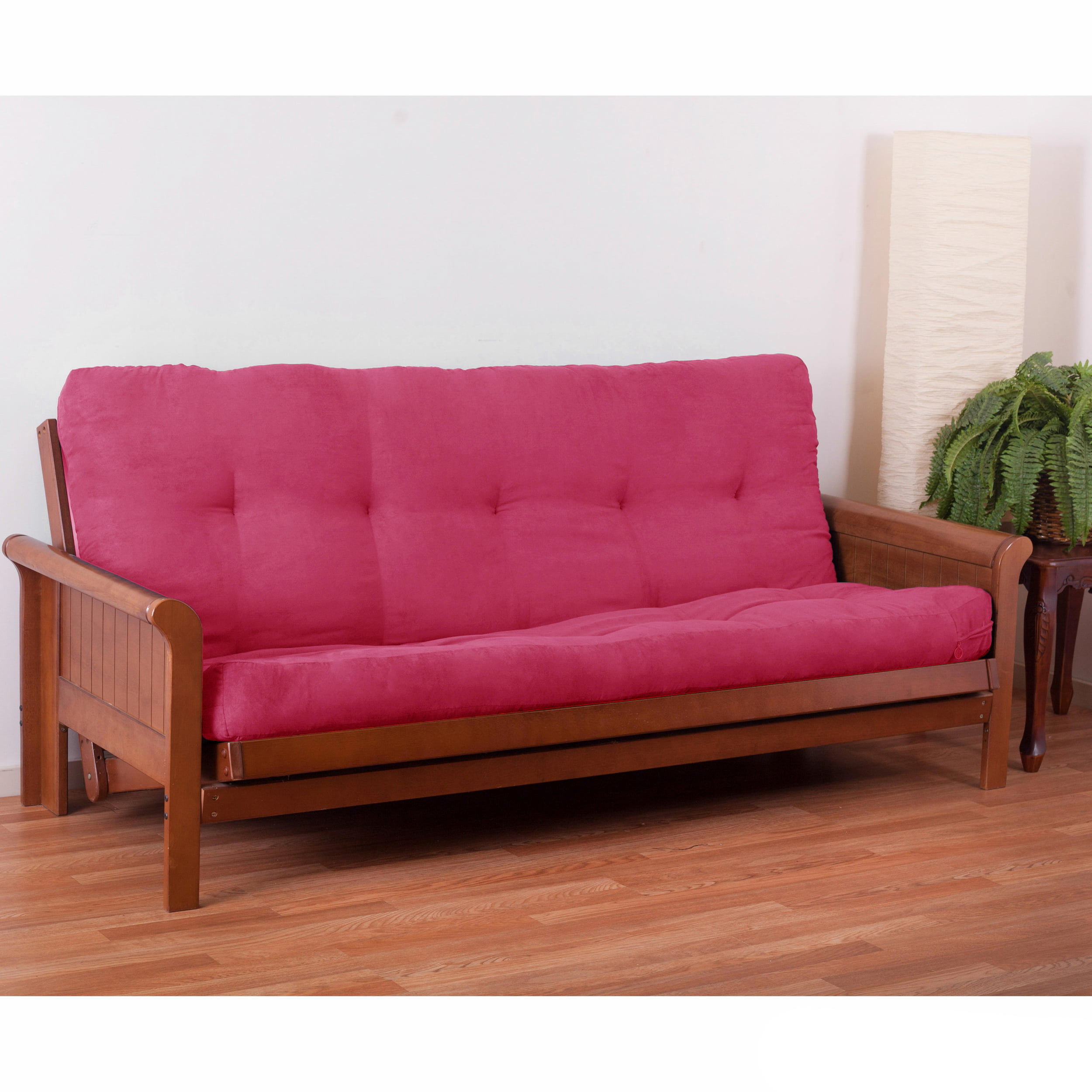 9605-MS-BB 5 in. Vitality Microsuede Full Size Futon Mattress, Bery Berry