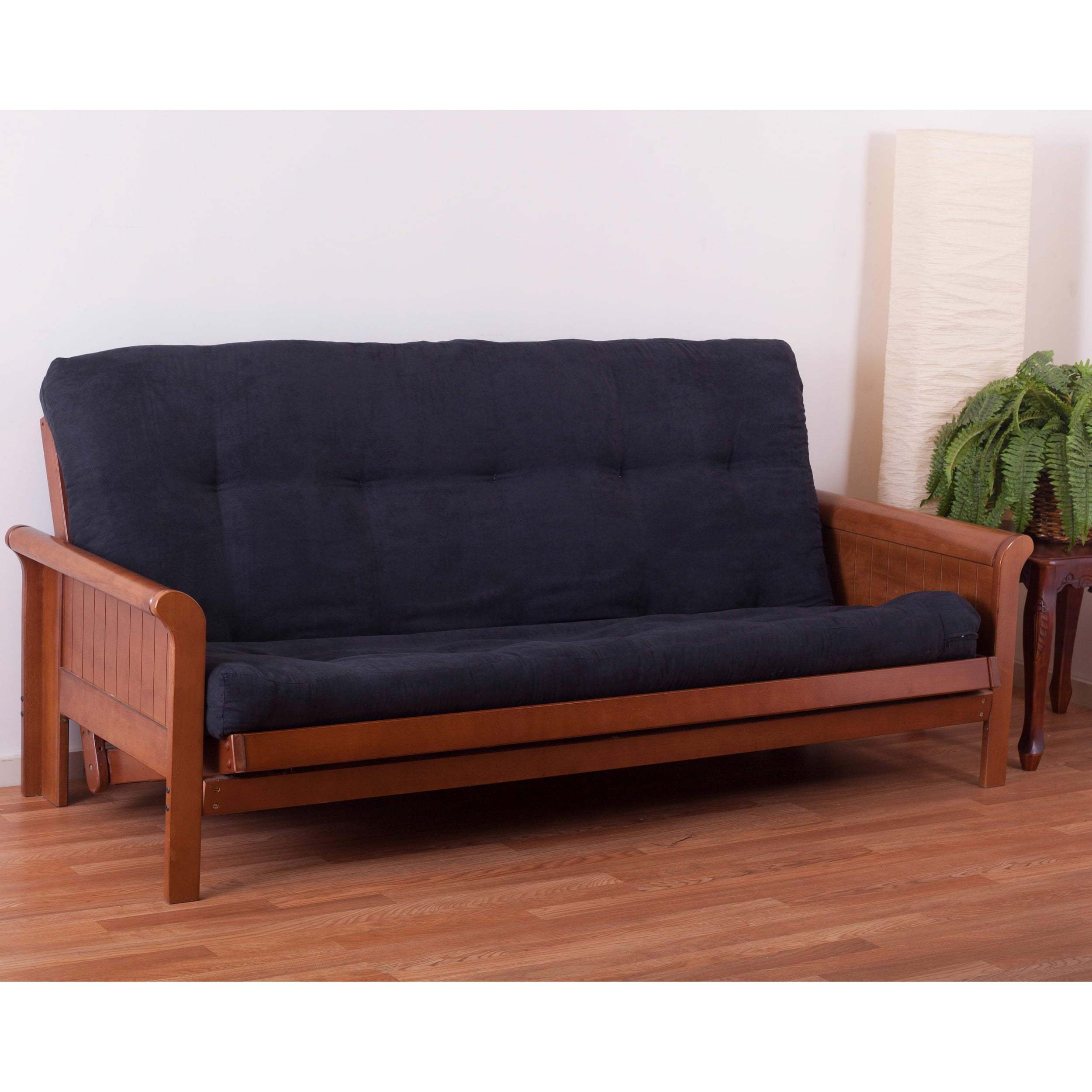 9605-MS-BK 5 in. Vitality Microsuede Full Size Futon Mattress, Black